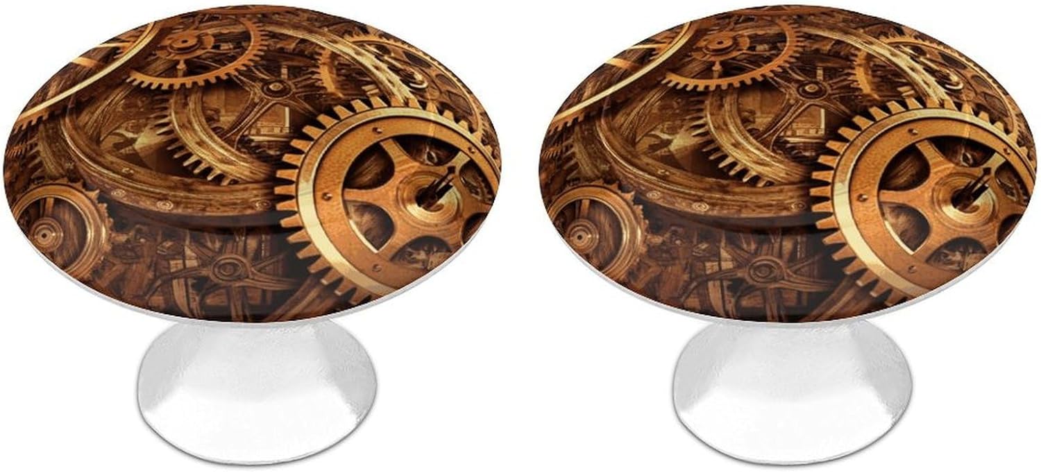 Cabinet Handles Round Drawer Pulls Cool Steampunk Gears Dresser Knobs for Cabinets and Drawers Handle Kitchen Cabinet Pulls for Bathroom Cupboard Drawers Cabinet Pulls for Kitchen Door