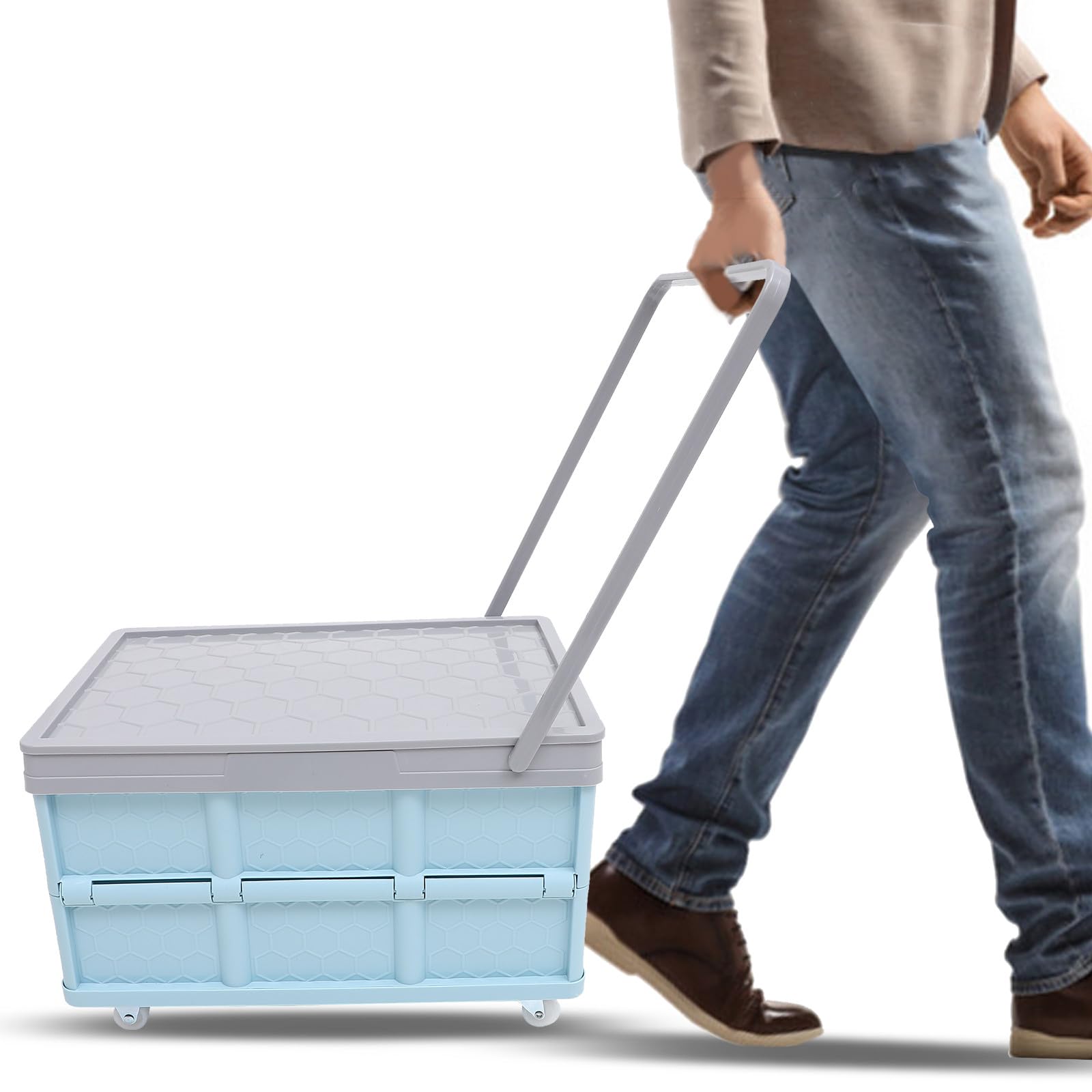 Outanaya Große Aufbewahrungsbox mit Faltbar Kunststoffbox für Kleidung und Haushalt Stapelbar Leicht Transportierbar als Organizer und Aufbewahrungstruhe für Schlafzimmer und Wohnzimmer