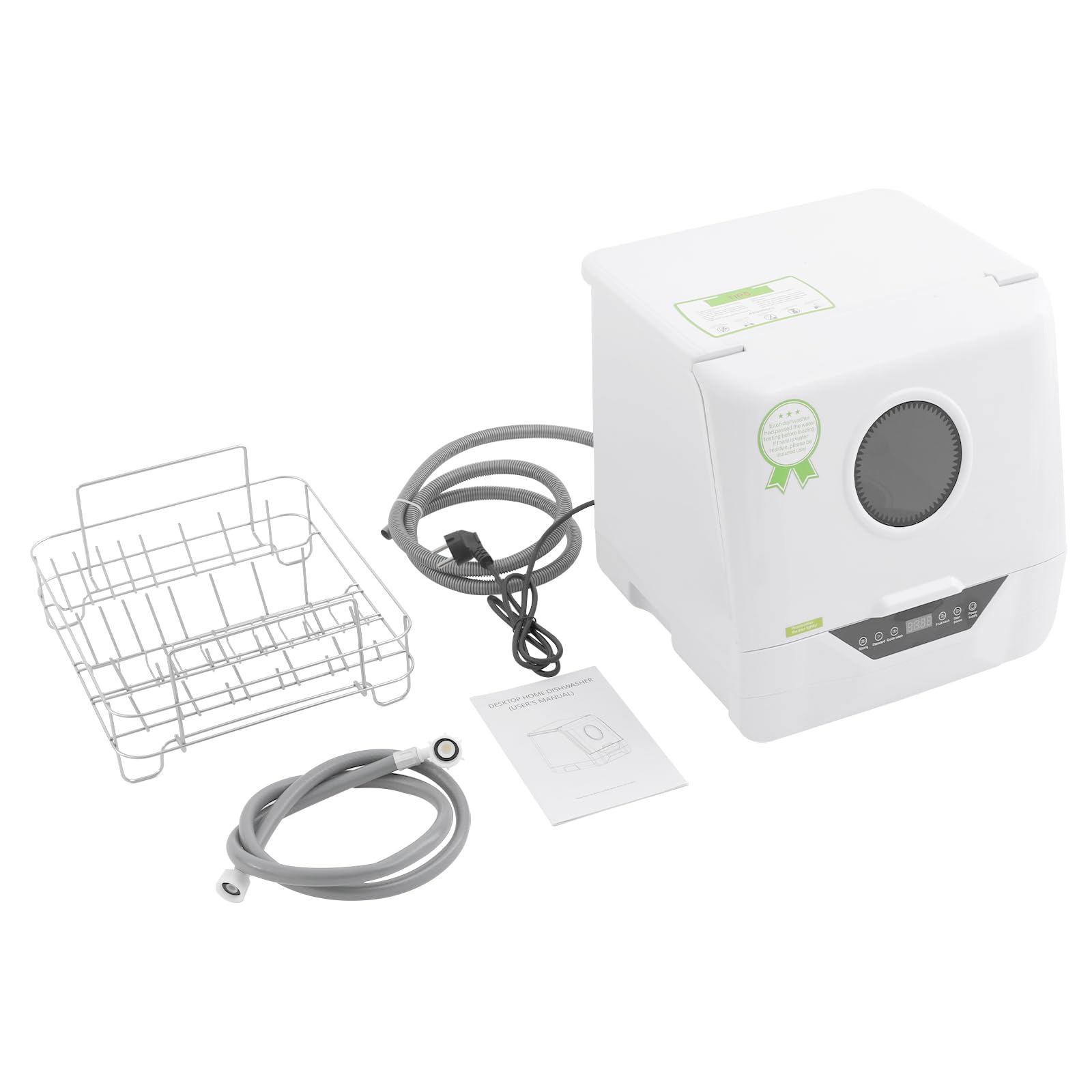 Mini lavastoviglie, 800 W, piccola lavastoviglie con 4 programmi, attacco 6L, 55 dB, silenzioso, tavolo per cucina/camper, bianco