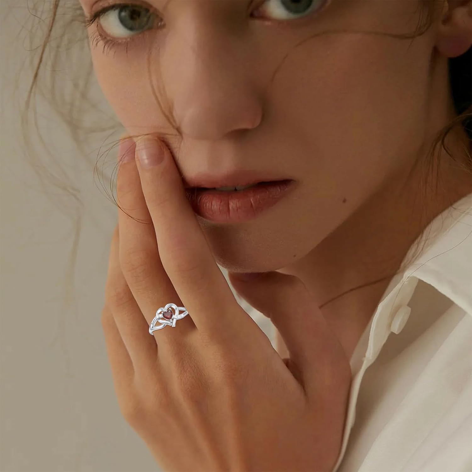 PELOVNY Custom Class Rings for Women S925 Sterling Silver Personalized Birthstone High School College University Name Ring Graduation Jewelry Gifts