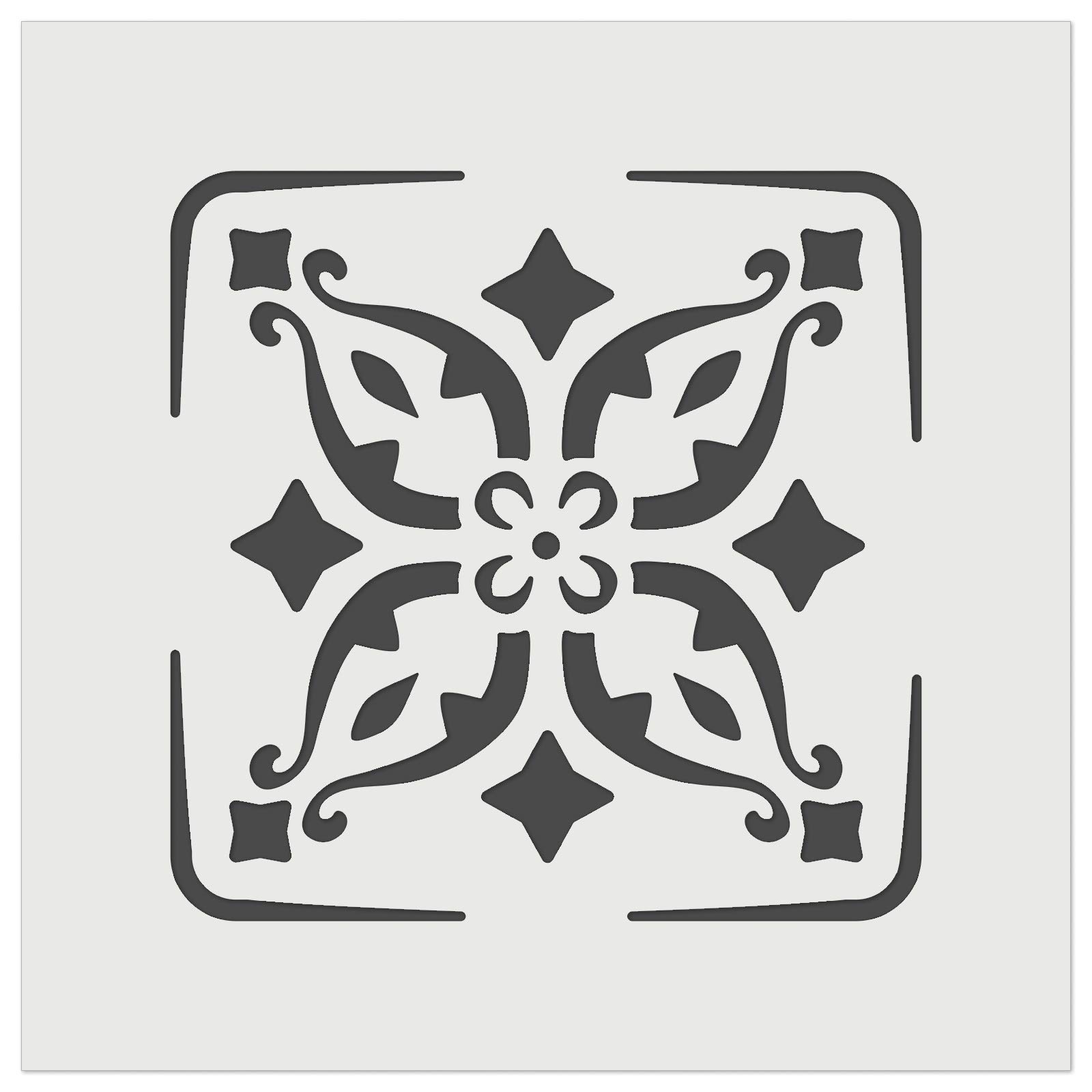 Mediterranean Mosaic Tile Wall Cookie DIY Craft Reusable Stencil - 11.5 Inch