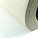 Leinwand Rolle – Baumwolle 280g/m² Weiß grundiert – Malerleinwand auf Rolle für Acryl & Öl – Feine Struktur, 100% Baumwolle, sofort verwendbar (1,05 x 10 m)