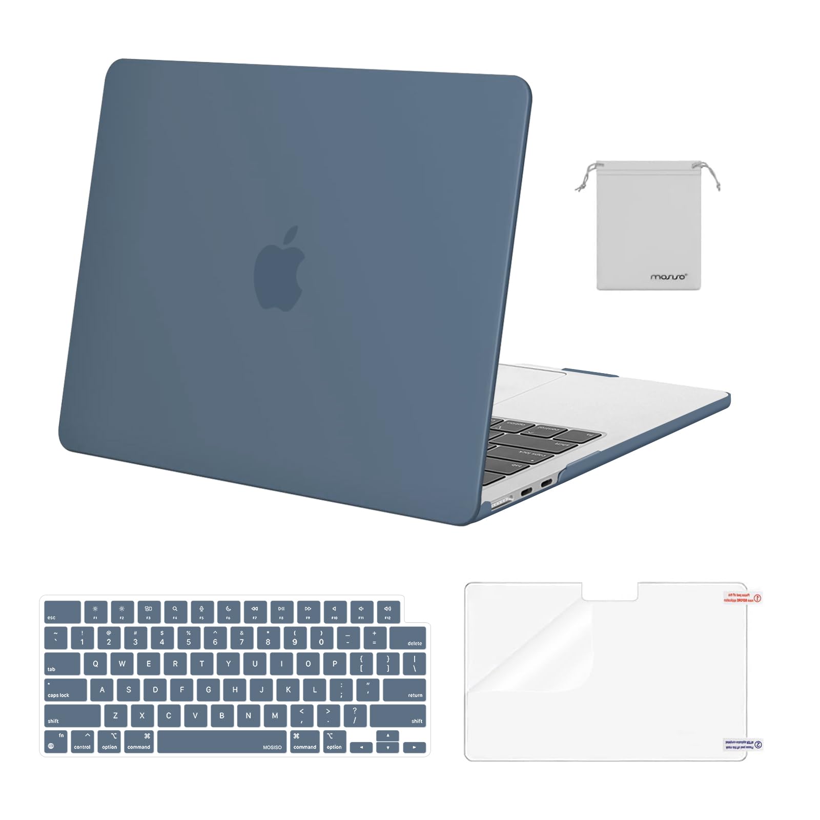 MOSISO Compatible with MacBook Air 13 inch Case M5 2026 M4 2025 M3 M2 2024-2022 A3449 A3240 A3113 A2681,Hard Shell&Keyboard Cover&Screen Film&Pouch for MacBook Air 13.6 inch Case, Crystal Clear — view 28