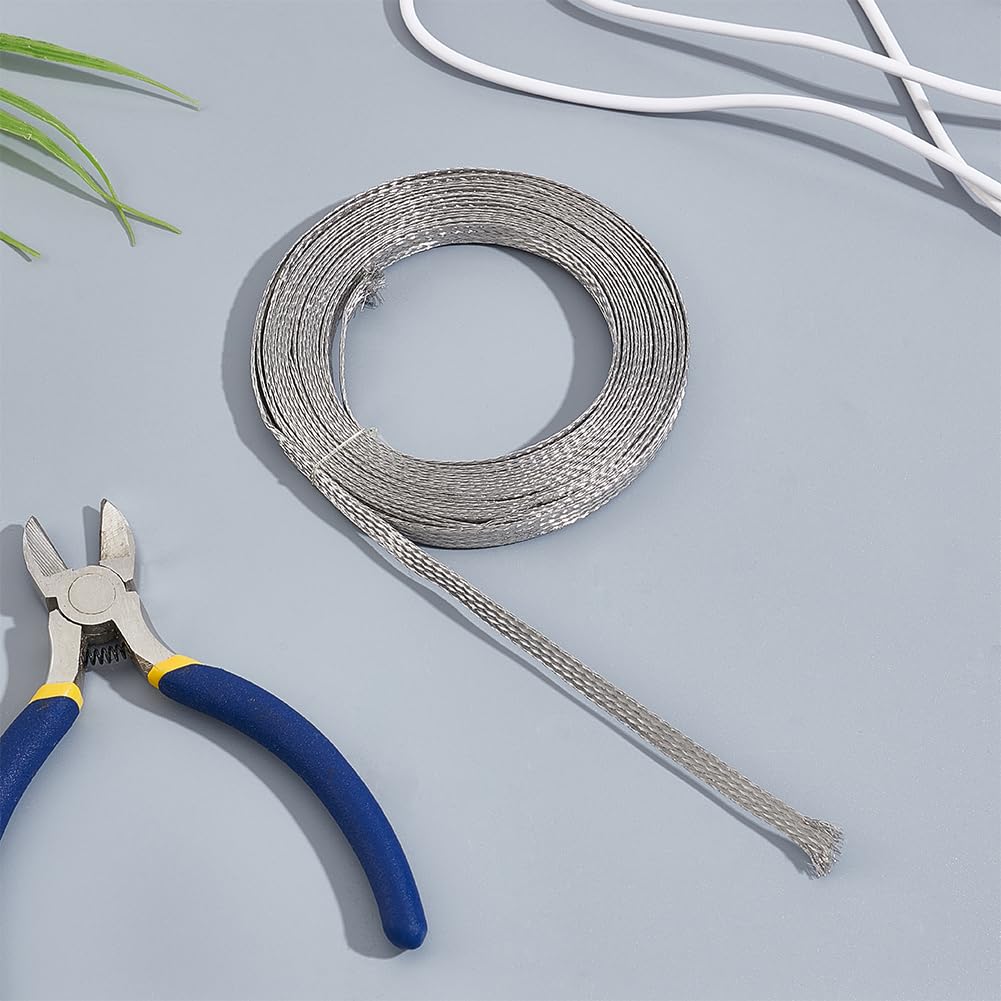 Treccia Metallica UNICRAFTALE In Acciaio Inox – Nastro Flessibile 30 Mm X 3 M Per Protezione Cavi E Schermatura EMI