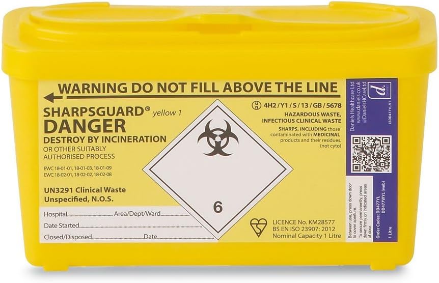 Reliance Medical 1 Litre Sharps Container Amazon.co.uk Health