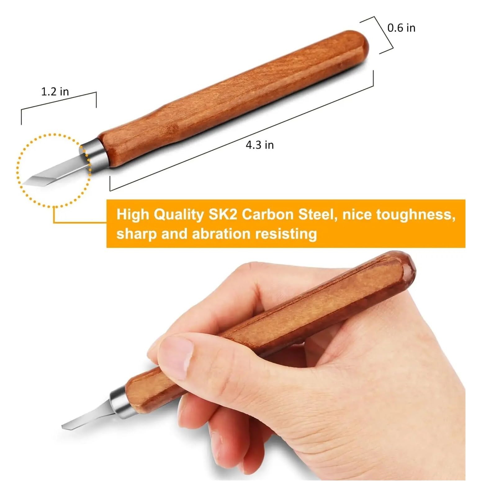 3/5/7/12 sztuk Obróbka drewna Rzeźba w drewnie Dłuto Zestaw do rzeźbienia noży dla początkujących DIY Rzemiosło Gouges(12Pcs Set Kit)