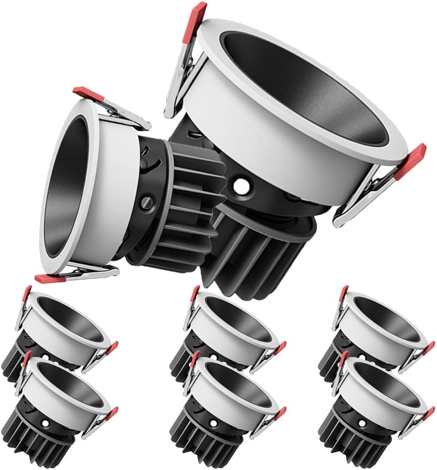 7W Recessed LED Ceiling Lamp 1/5/8PCS,Adjustable Angle 30 °LED Spot Lights COB Anti-Glare Downlight for Home Office Store Indoor Lighting Cutout: 75-80mm