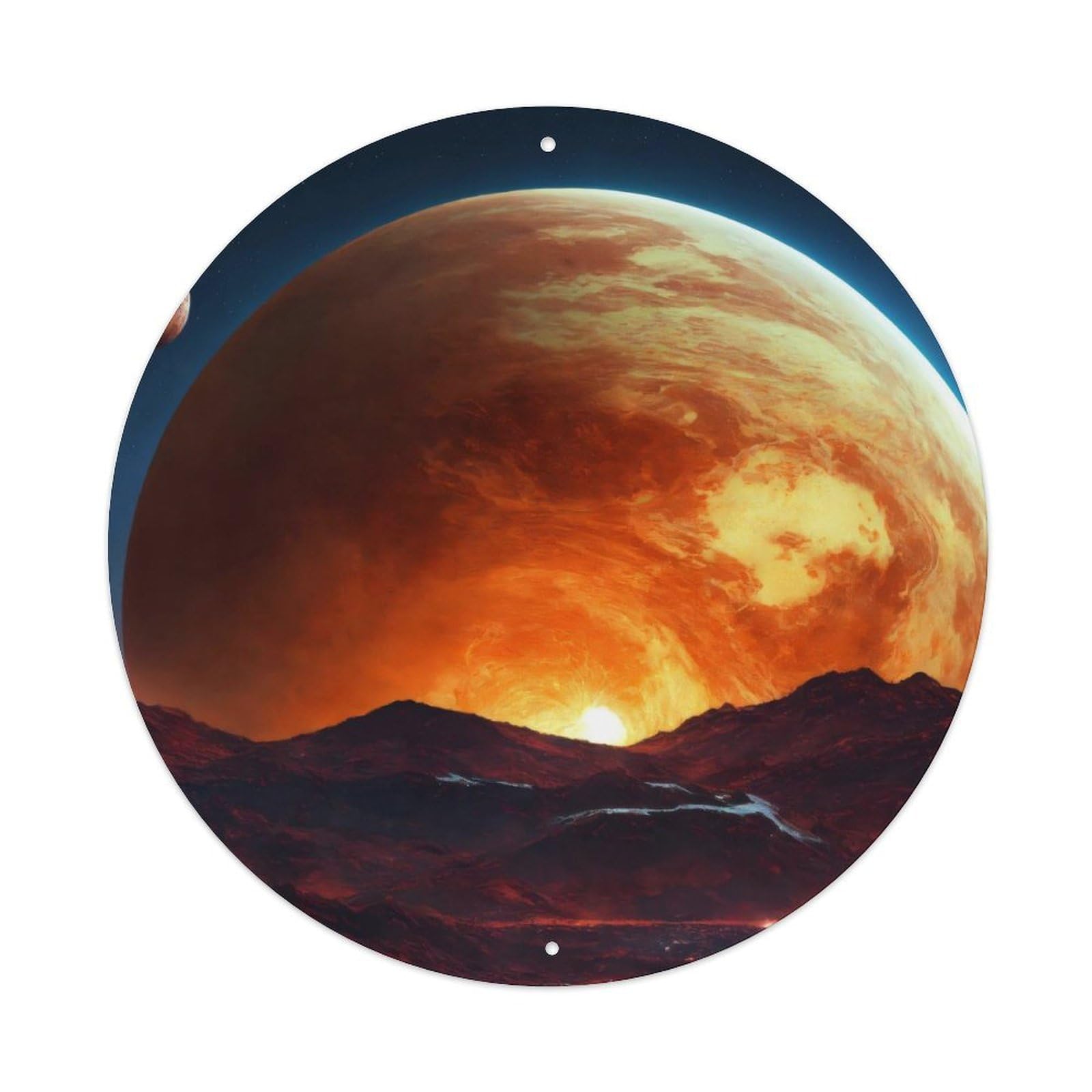 Space Aurora Dance on Mars Vintage Metal Tin Sign Plaque
