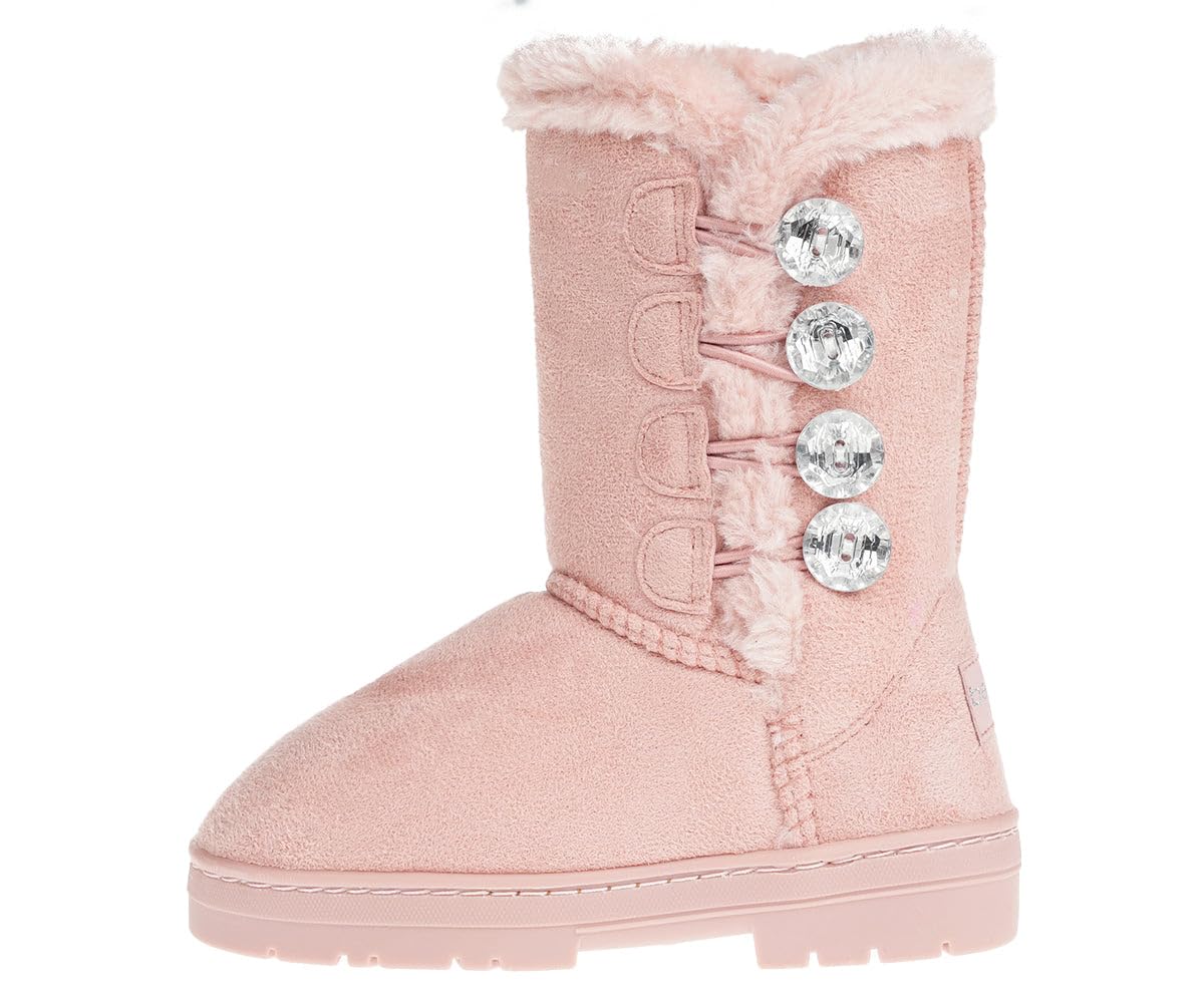 bebeGirl's Winter Boots Cozy Ankle Kids Boots - Kids' Fuzzy Boots Warm Boots For Girls, Winter Shoes for Kids (Toddler/Little Kid/Big Kid)