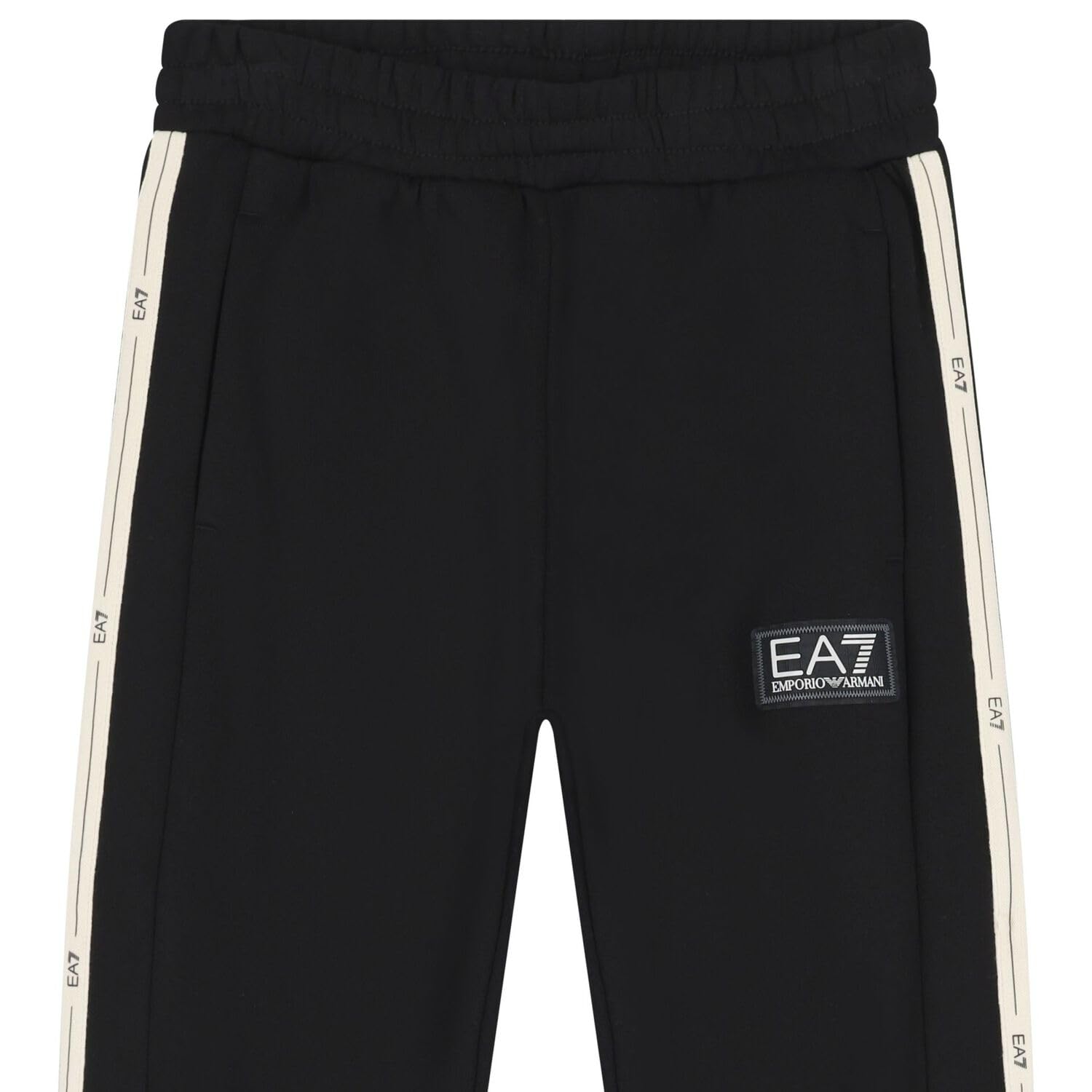 Emporio Armani EA7 dziecięce i chłopięce spodnie z mankietami z logo serii Boy, bawełna pluszowa, 7B000194