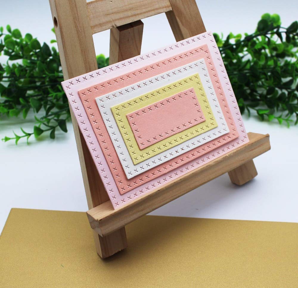 Set De 5 Troqueles Rectangulares En Relieve De Metal Para Tarjetas, álbumes De Recortes Y Manualidades, Plantillas De Acero Al Carbono Para Repujado Y Corte Preciso
