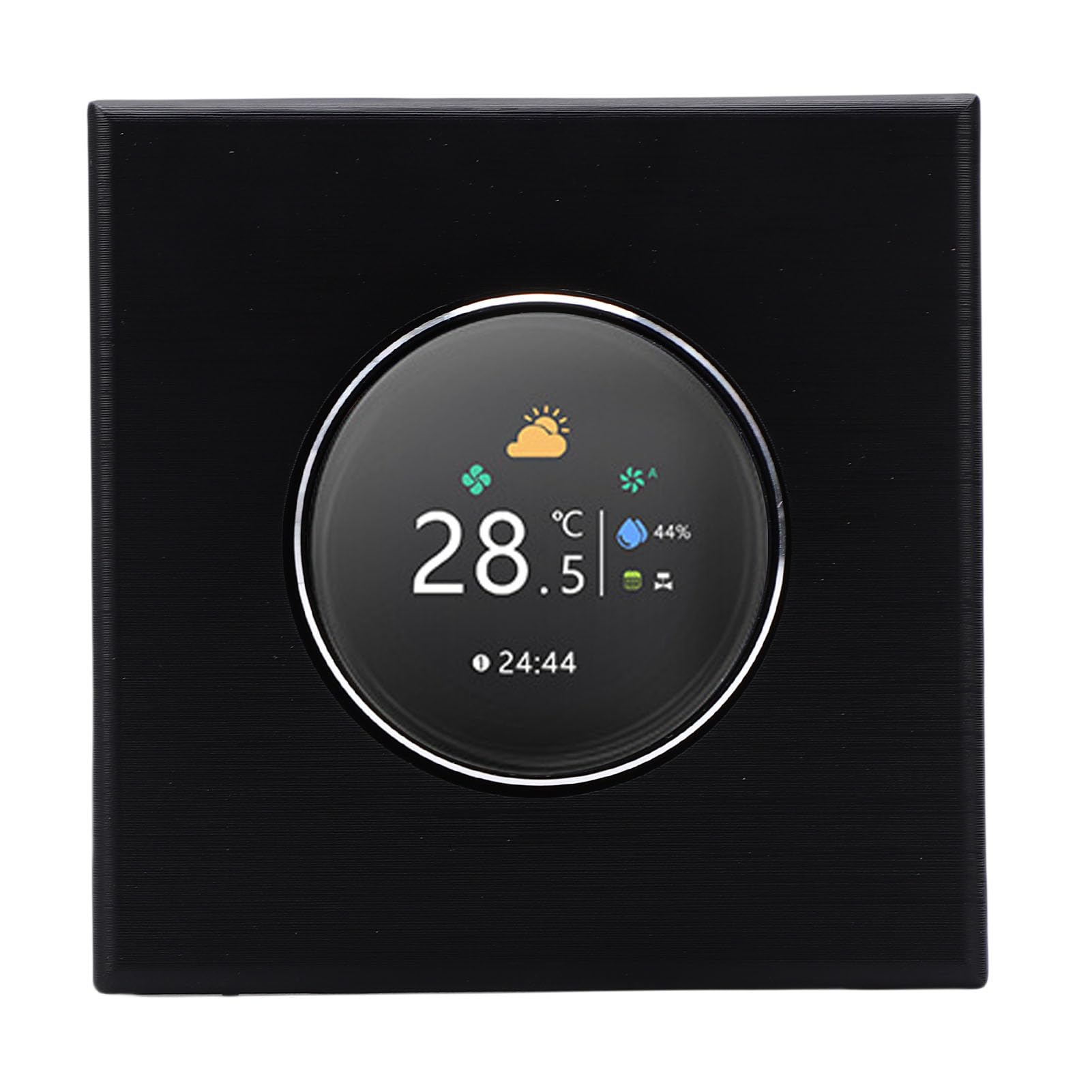 GOWENIC Inteligentny Termostat z Pokrętłem i Wi-Fi |Ekranowy Regulator Temperatury do Wodnego Systemu Ogrzewania Podłogowego HVAC, Kompatybilny z, Czarny