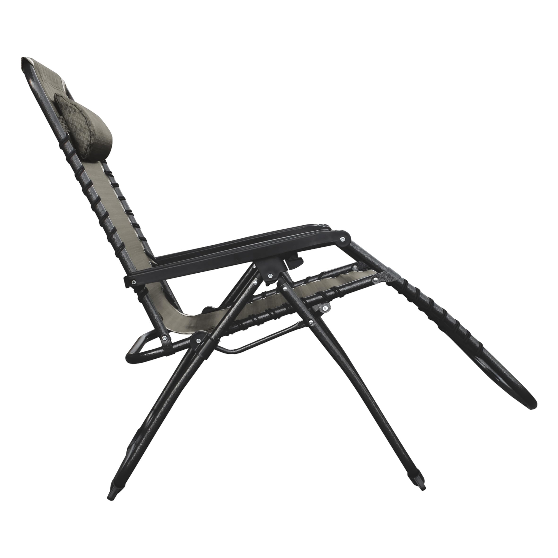 Spetebo Relaxsessel mit Kopfkissen aus Textil Gewebe 2er Set 178 x 51 cm - grau-braun - Gartenstuhl mit Verstellbarer Rückenlehne und Fußteil - Sonnenliege Hochlehner Gartenliege Liegestuhl klappbar