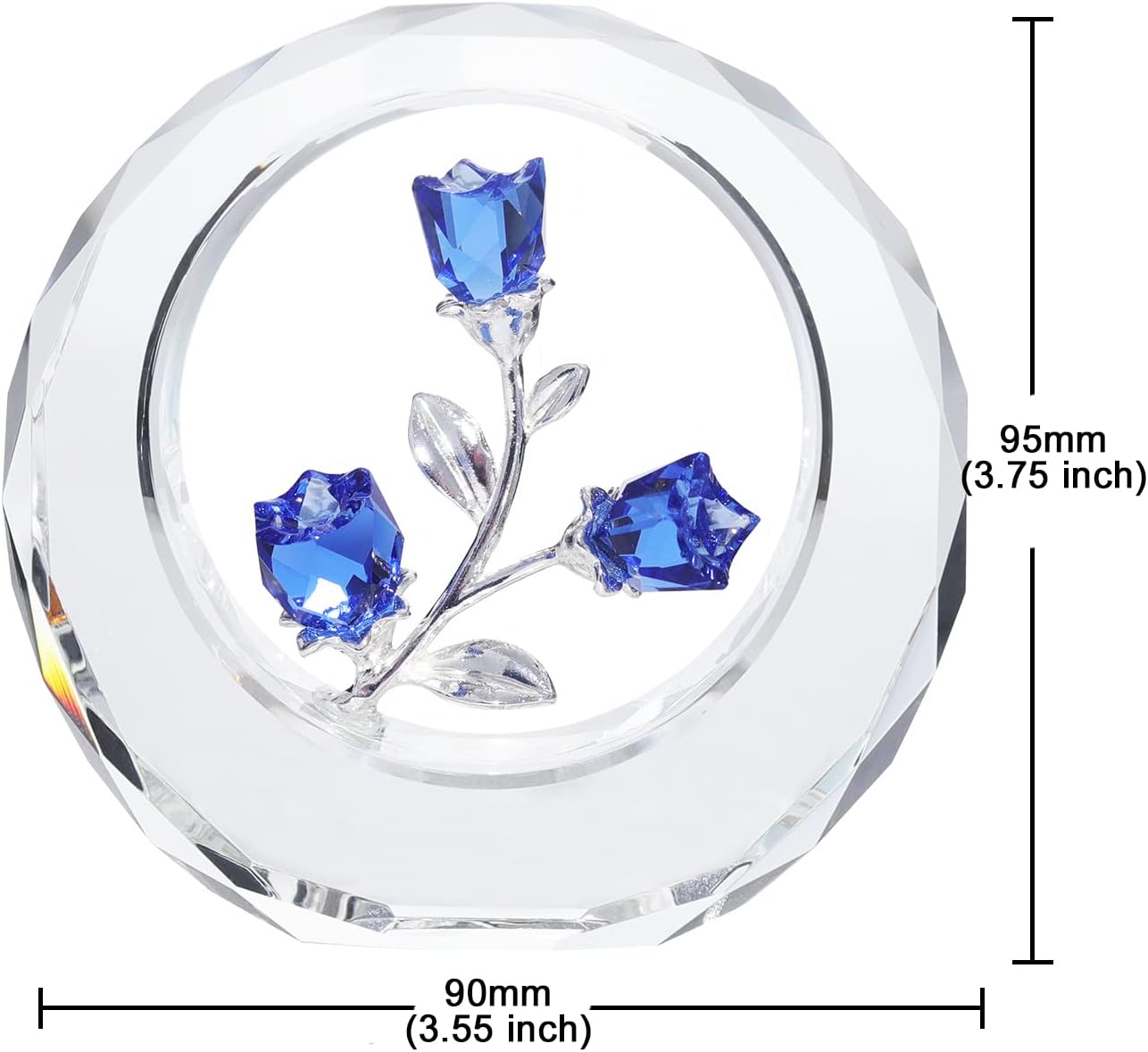 LONGWIN Bundle of 1pc Blue Crystal Tulips Flower Figurine and 1pc Blue Crystal Rose Flower Spring Bouquet Home Decor Onaments - Gift Idea for Mothers Day, Valentines Day image 5
