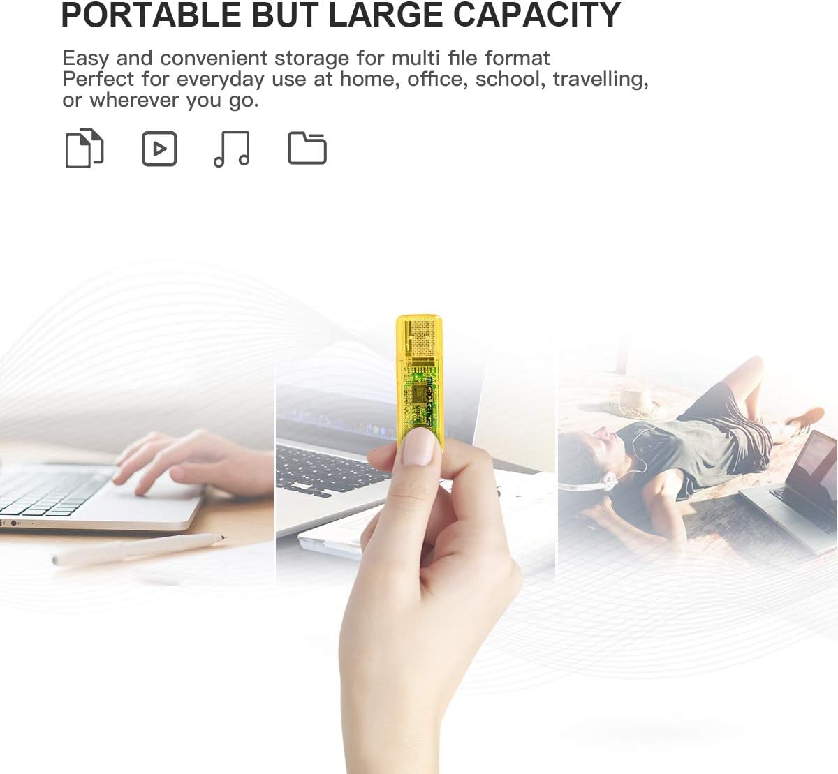 INLAND Micro Center SuperSpeed 2 Pack 128GB USB 3.0 Flash Drive Gum Size Memory Stick Thumb Drive Data Storage Jump Drive (128G-2 Pack)