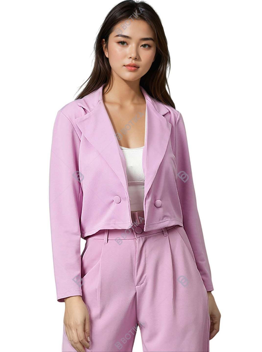 kotty Women's Solid Single Breasted Casual Blazer-picture-36