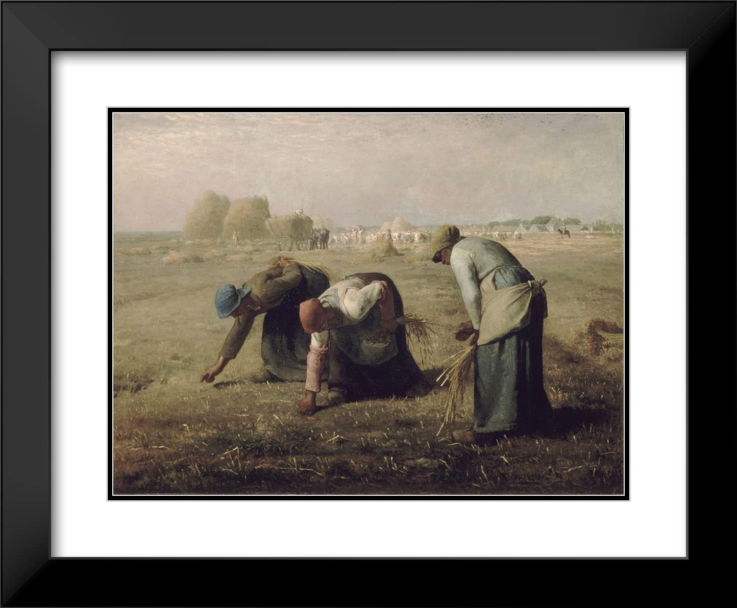 ArtDirect Jean-François Millet 18x14 Black Modern Frame and Double Matted Museum Art Print Titled - Gleaners