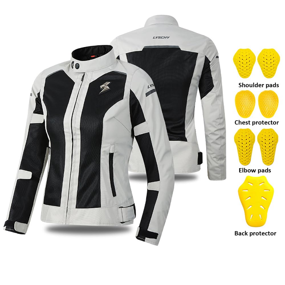 Damska kurtka motocyklowa z 7 ochraniaczami, oddychająca siatka, wiatroszczelna, odblaskowa, krój slim fit, tekstylny, kurtka motocyklowa, kurtka ochronna, kombinezon motocyklowy