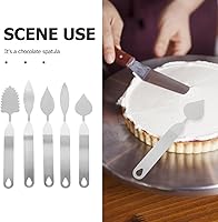 Vista 2 de DOITOOL Juego de 5 herramientas para hornear, espátulas de hoja, cortador de chocolate, cortador de chocolate, decoración de pasteles, mousse