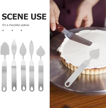 PRETYZOOM Stainless Steel Knife Baking Tool 8-Inch Chocolate Leaf Spatula for Cake and Mousse Decoration Baking Utensil for Precise Chocolate Leaf Forming