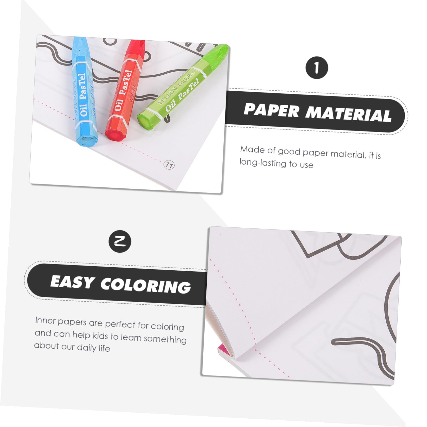 Libro da Colorare per Bambini 48 Pagine, Set 1 Carta | Doodle Book per Ragazzi e Ragazze, Facile da Portare, Uso Casa e Outdoor