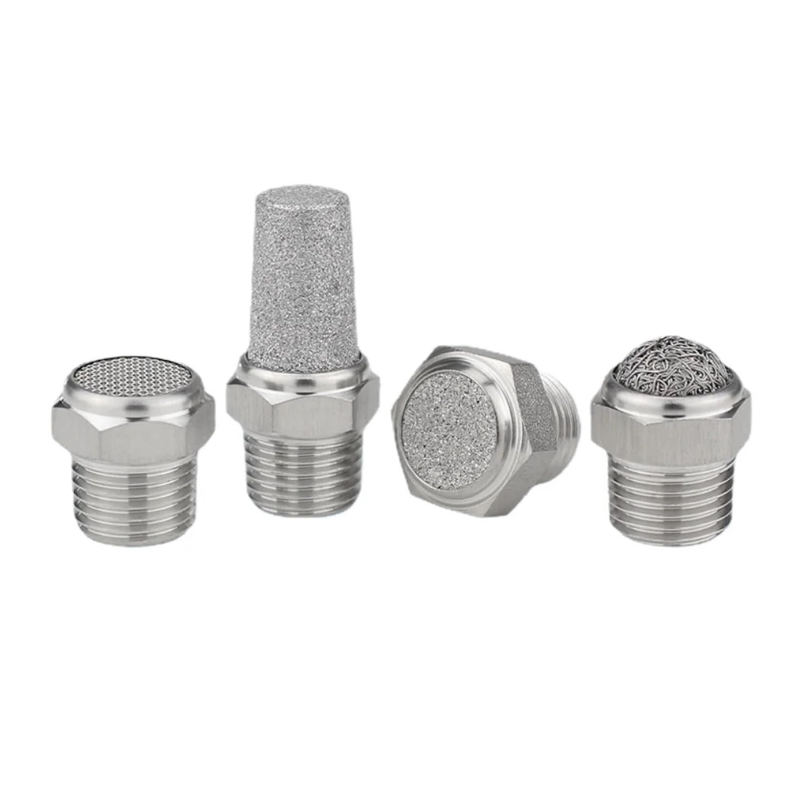 M5 1/8" 1/4" 3/8" 1/2" -2" BSP NPT Männlich Pneumatische Luft 304 316 Edelstahl Auspuff Schalldämpfer Passend Lärm Filter(BSPT SS304 Nets,2")