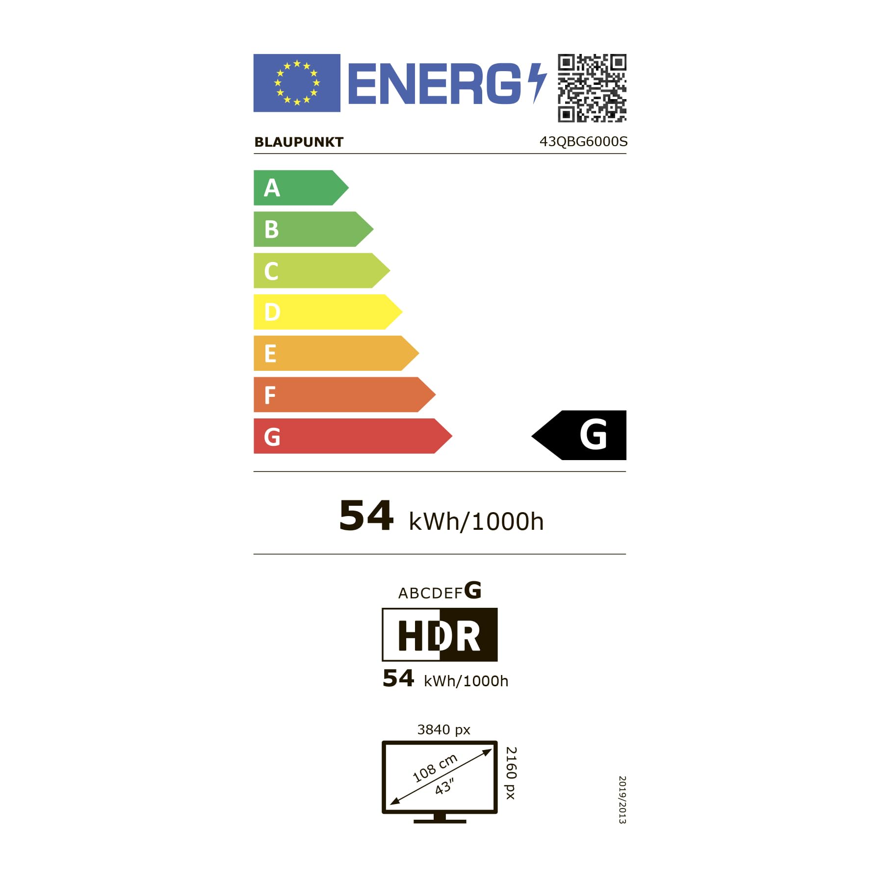 BLAUPUNKT 43" Smart TV, Google TV, QLED, Ultra HD (4k),Dolby Atmos,Dolby Vision 43QBG6000S