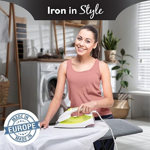 Miniatura 34 de Bartnelli by Rorets - Tabla de planchar clásica con nueva tecnología patentada EZ-Glide, fabricada en Europa, tabla de hierro premium con soporte