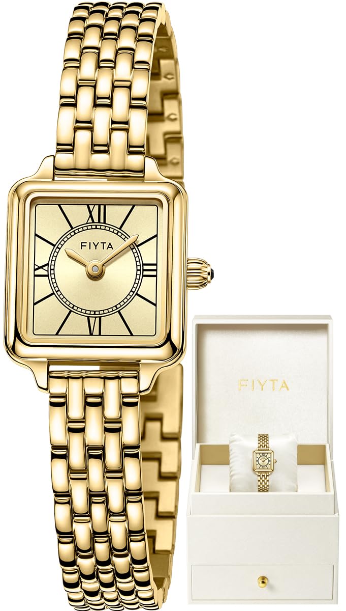 FIYTAWomen's Quartz Watch Gold Watch Stainless Steel Strap
