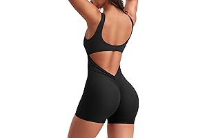 Lizvette V-Back Scrunch Romper: A Goddess-Like Piece for Fitness and Comfort