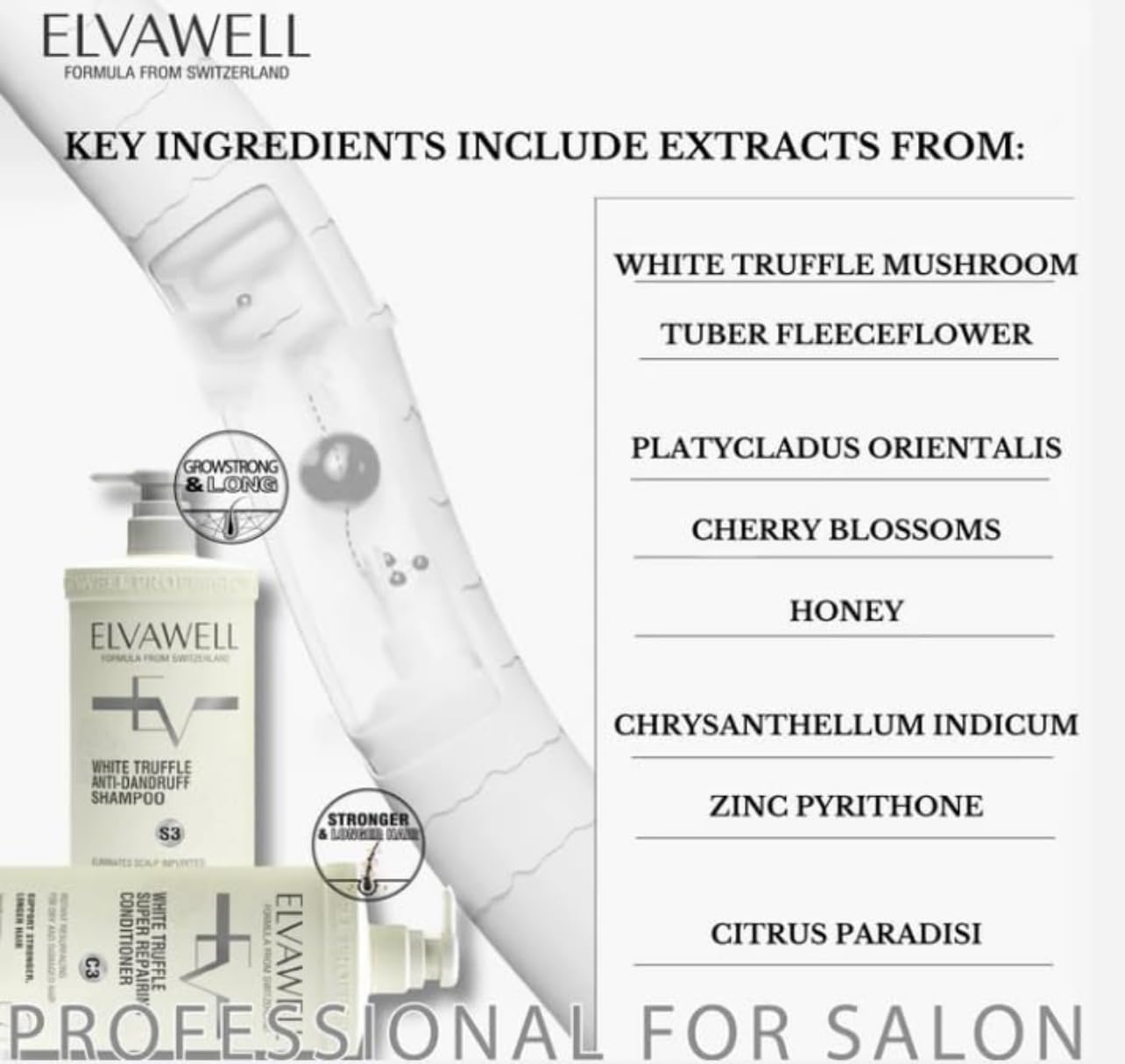 Generic Elvawell white truffle anti-drandruff sahmpoo &conditioner size 1000ml, 1.84 Pound (Pack of 2)