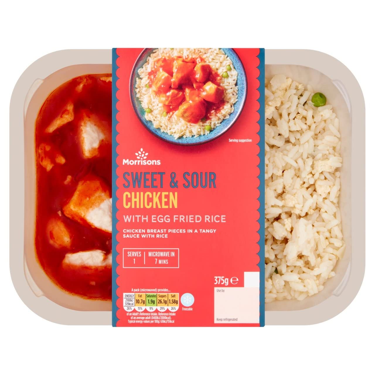 Morrisons Sweet & Sour Chicken with Egg Fried Rice 375g