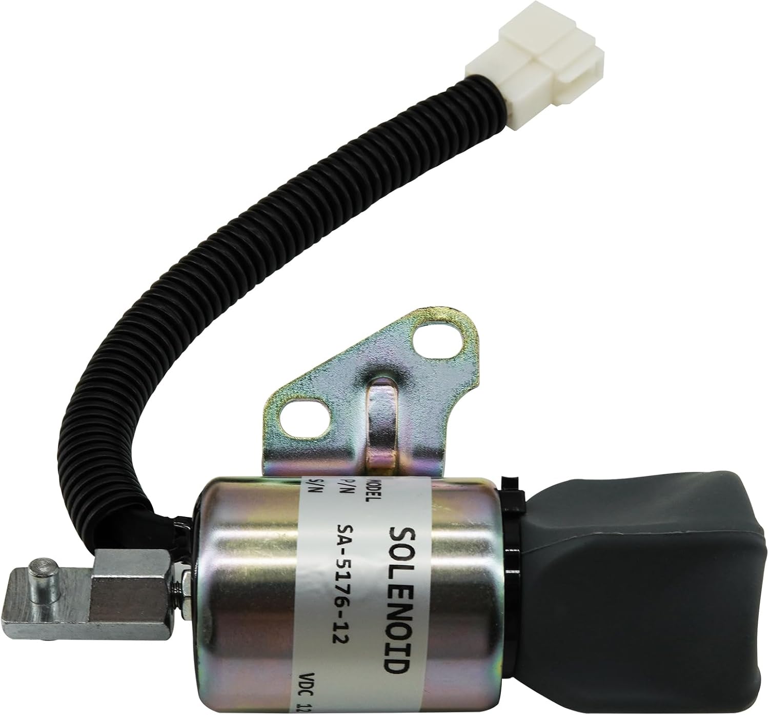 12V Fuel Shut off Solenoid SA-5176-12 Compatible with Kubota D722 D902 Z482 Engine Compatible with Woodward 1756ES Model Compatible with SA-4899-12 16851-57723