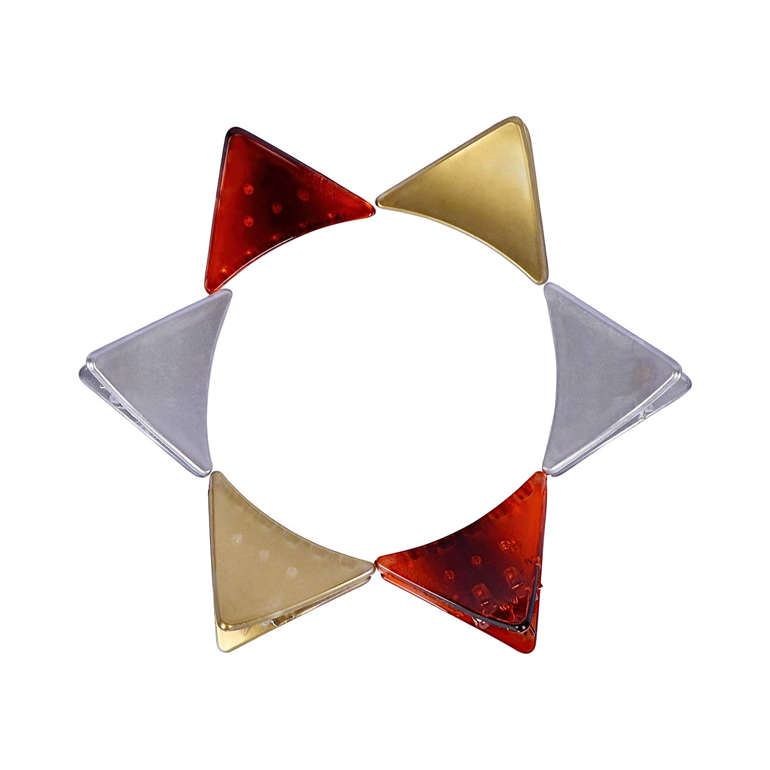 Accessher Silver, Golden Acrylic Material Stone Clip for Women/Hair Clutcher (Pack of 6)