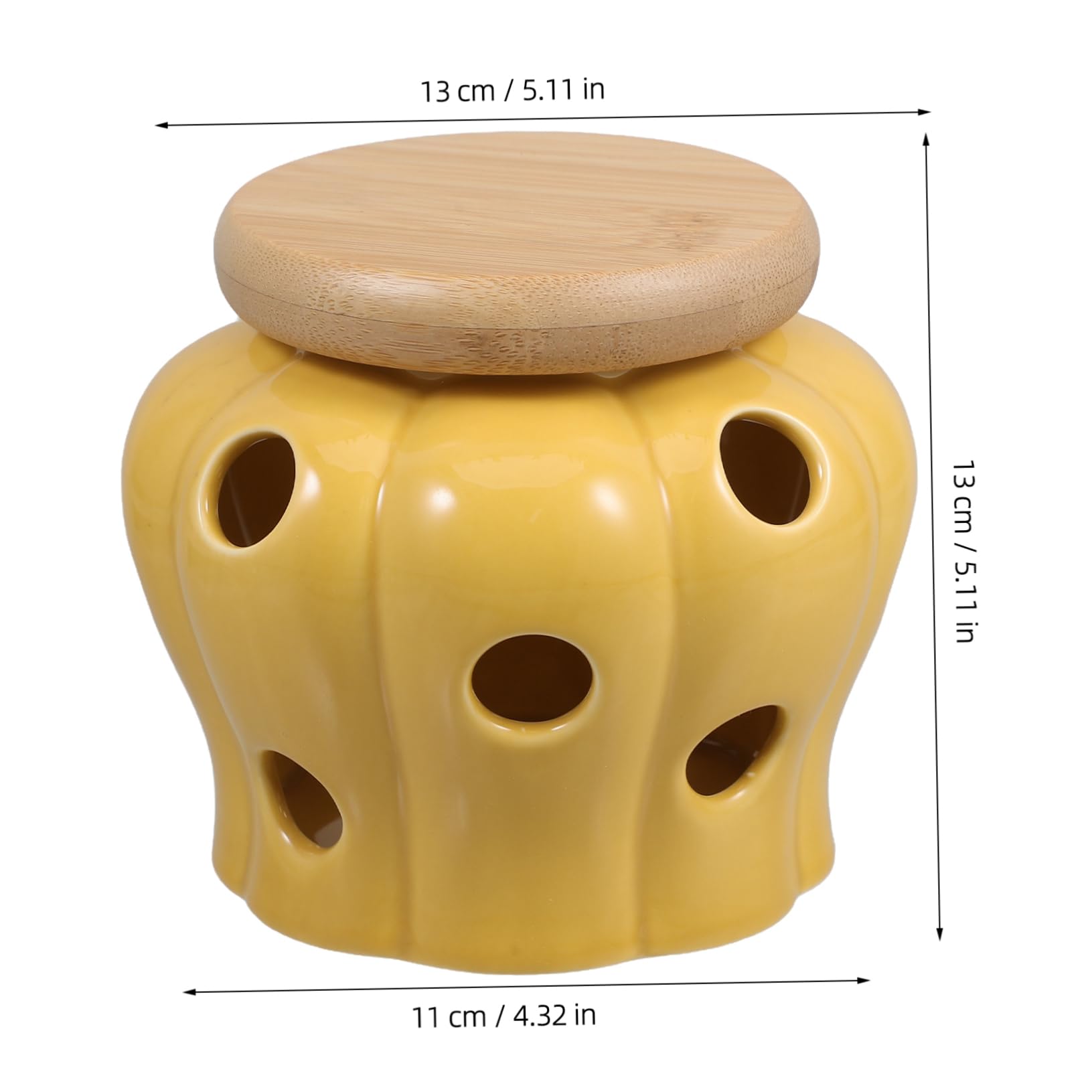 NAMOARLY Compact Ceramic Storage Jar Garlic Ginger Keeper Countertop Bowl with Holes for Easy Kitchen Storage