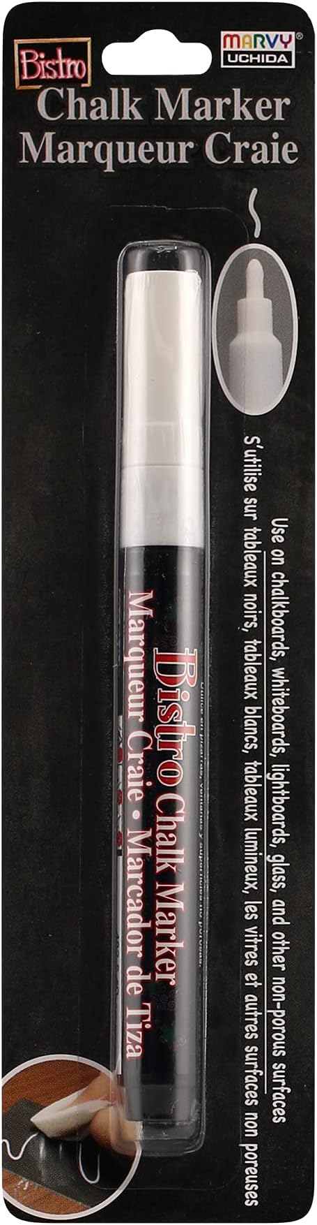 Uchida of America 482-C-0 Fine Point Bistro Window Chalk Marker, White (Pack of 1)