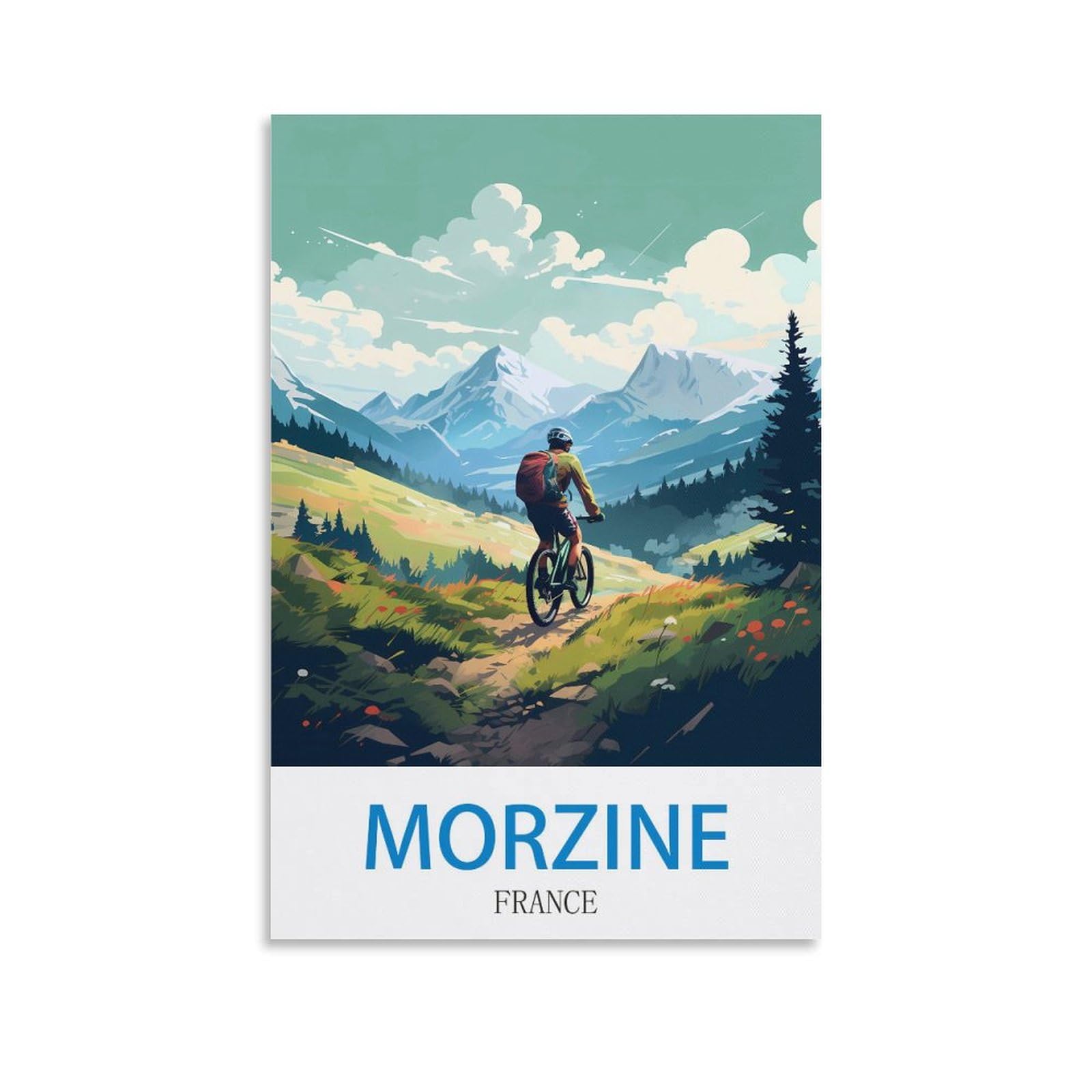 Heybox Unframe-Style Morzine France Vintage Travel Poster 24X36inch(60X90cm) Canvas Prints Wall Art Paintings For Home Office Living Room Decor