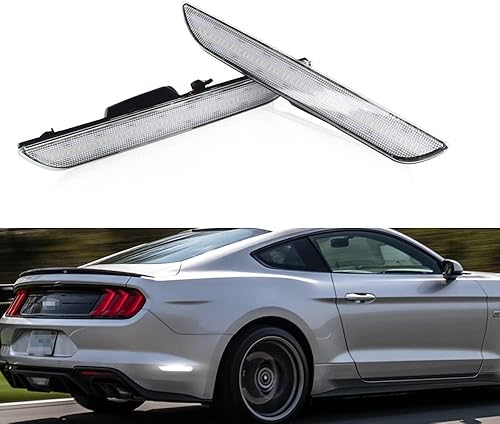 Miniatura 7 de Tonsya Para Ford Mustang 2015, 2016, 2017, 2018, 2019, 2020, 2021, 2022, 2023, parachoques trasero, luces de marcador lateral, lente roja, lámpara