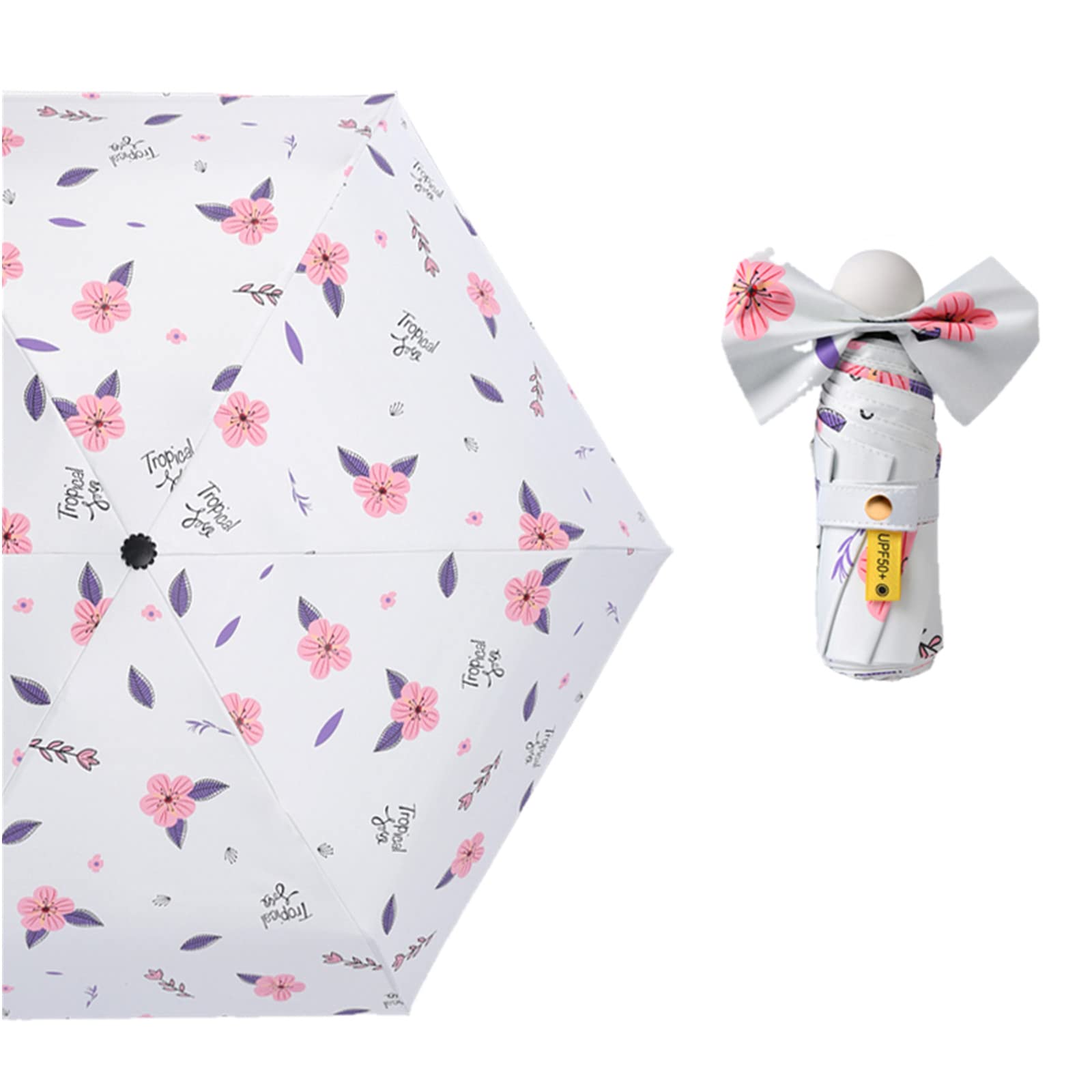 Parapluie Sun-Parapluie pour Femme Sunscreen Protection UV Protection UV Compact Portable Portable Parapluie Soleil Et Pluie Dual-Usage-O