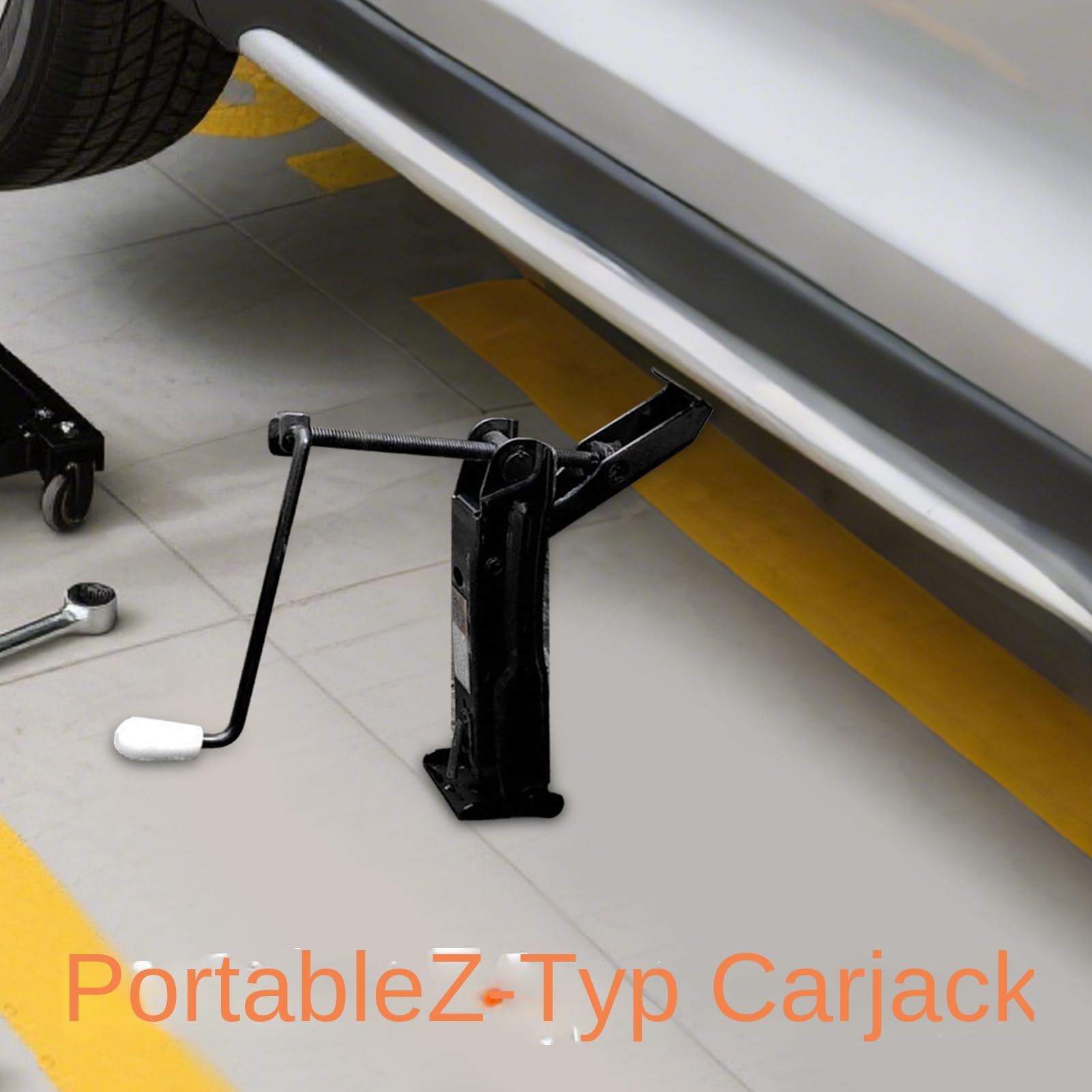 Cricchetto Portatile Cric A Z Per Veicoli | Attrezzo Portatile per Cambio Gomme da Pavimento per Auto Camper Fuoristrada Moto Veicoli