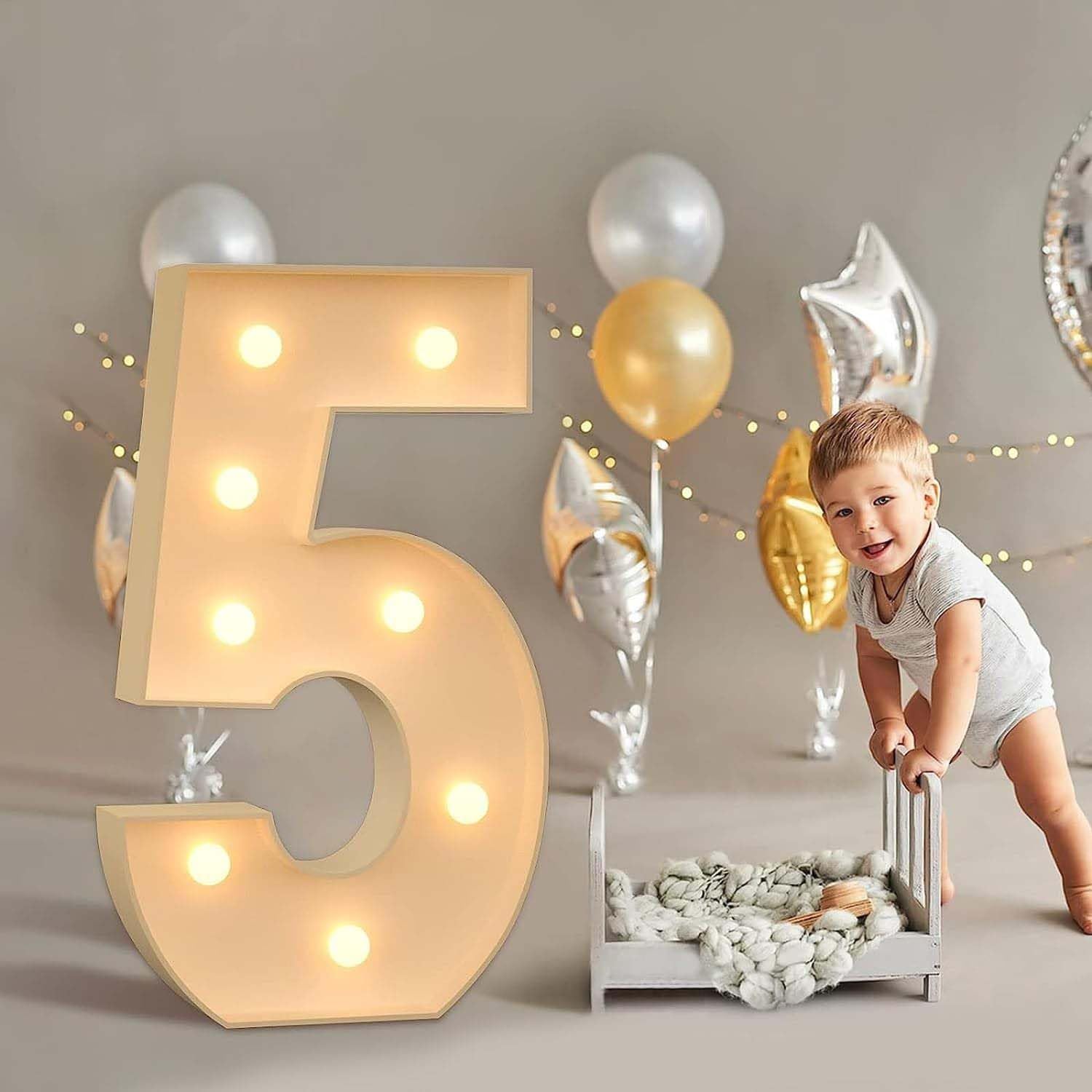 Decorazioni per Matrimoni Lettere Luminose per tendoni Mosaico Numeri Luminosi da 0 a 9 per Decorazioni per fondali per Feste di Compleanno Lettere Grandi per tendoni Decorazioni,5,100CM