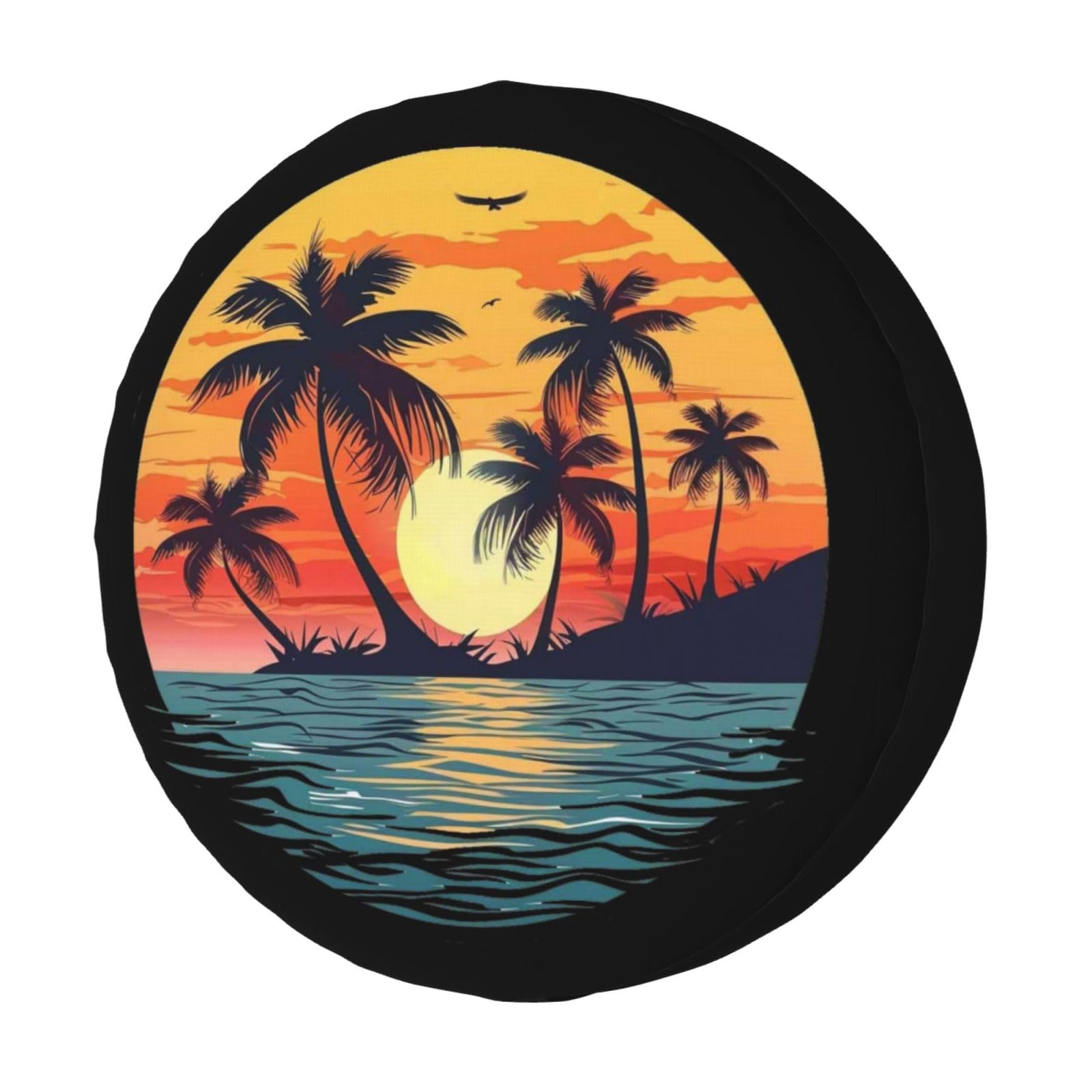 Foruidea Palm Trees 01 Spare Tire Cover Dust-Proof Wheel Tire Cover Fit Trailer, RV, SUV and Many Vehicle 17 Inch