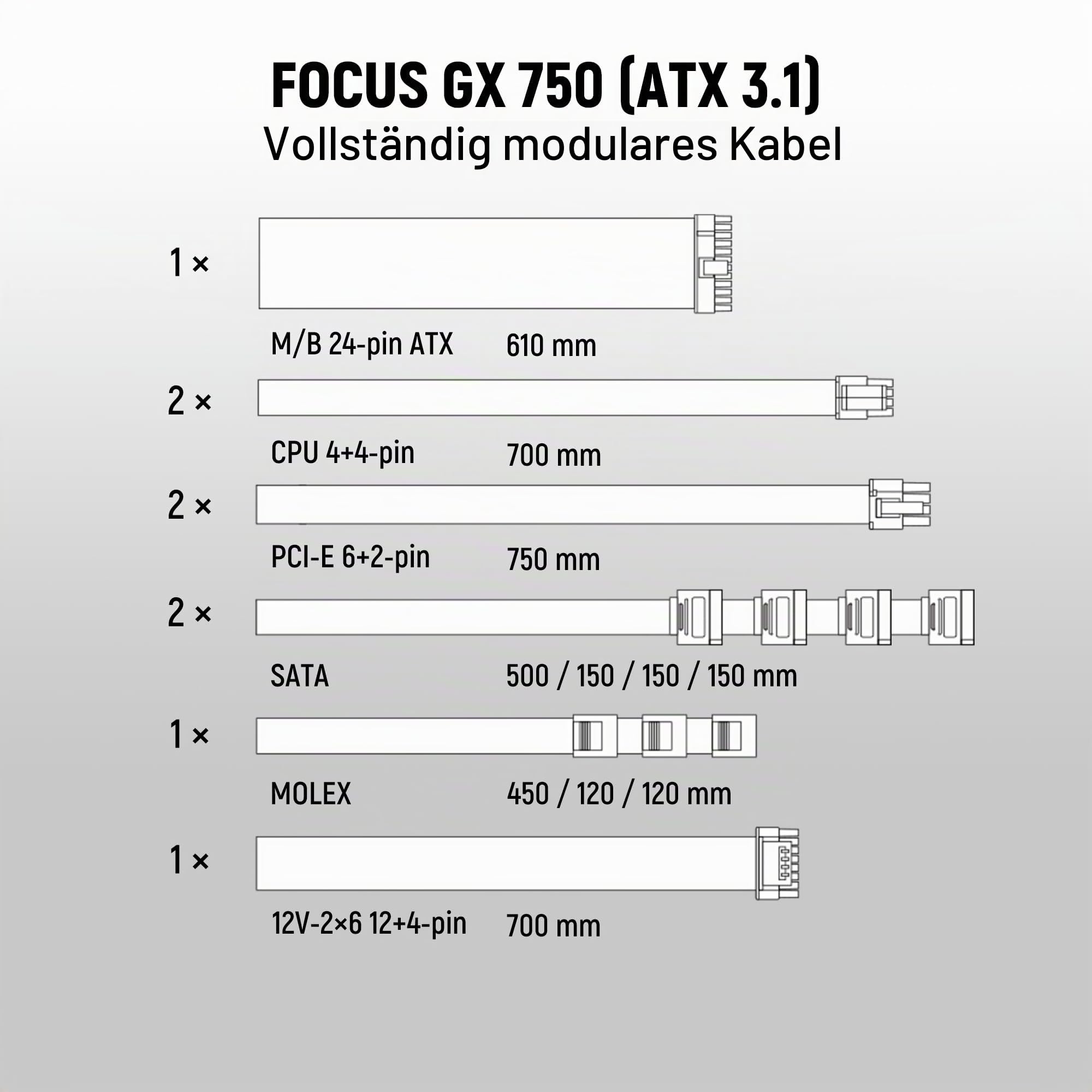 Seasonic Focus GX-750 ATX 3.1 White | PC-Netzteil