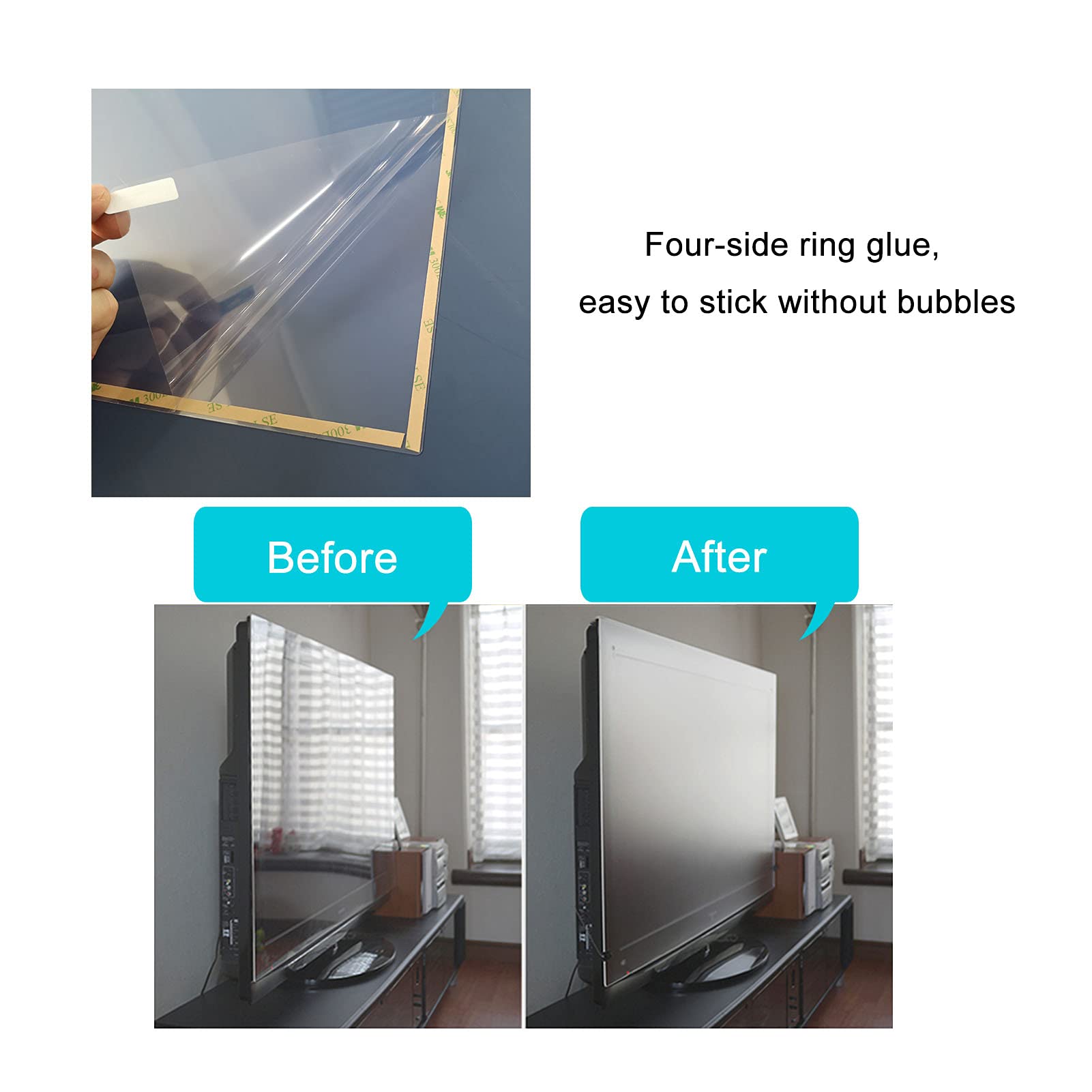 Protections d'écran pour téléviseur, Film de Protection d'écran LCD antireflet et 43 à 65(55"(1221 * 689mm))