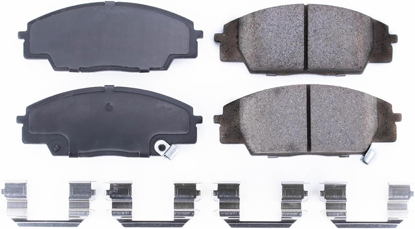 PowerStop Front Brake Pads For Acura CSX 2007-10 |RSX 2002-06 |Honda Civic 2006-11 |S2000 2000-09 - Z17 Ceramic Brake Pads With Installation Hardware, 17-829
