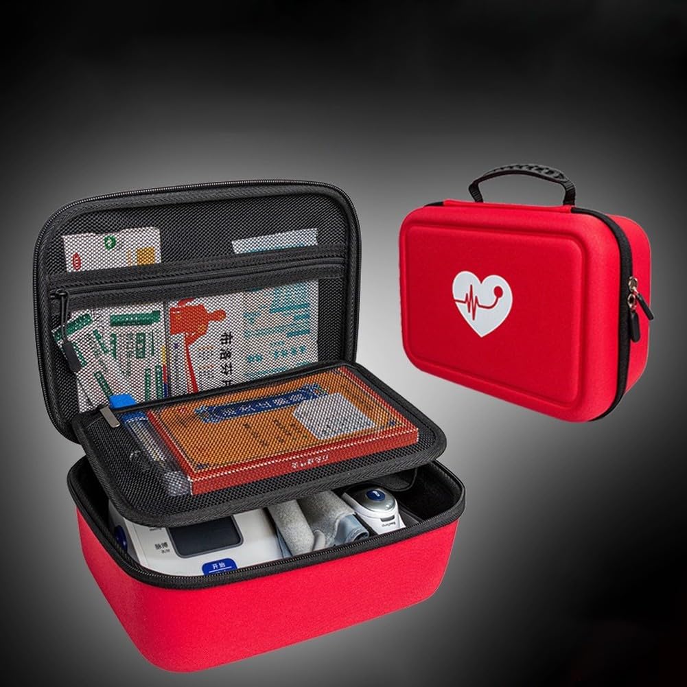 Bolsa de almacenamiento multifuncional para monitor, para suministros de primeros auxilios, monitor de presión arterial portátil, bolsa para kit de hogar (negro)