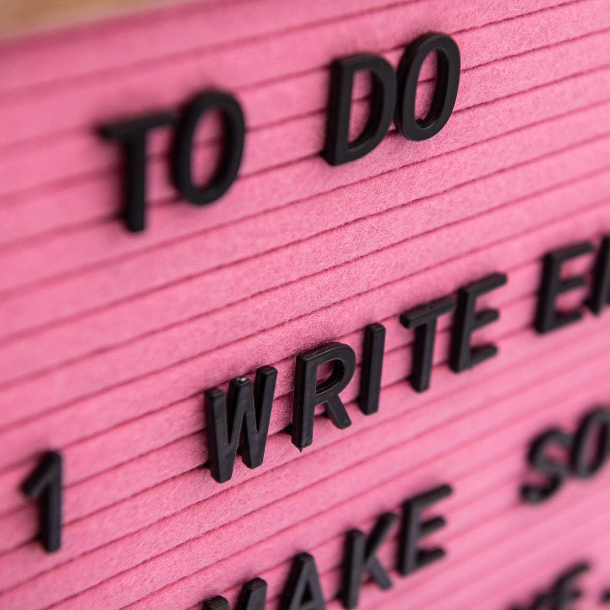 80% оƒƒ Dіѕсоunt Premium Felt Letter Board, 460 Letters and Oversized Emojis, Wall Hanging Message Board, Oak Wood Frame, PreCut Letters in 3 Canvas Bags, Large 16x12 (Pink Felt Board, 460 White and Black Letters)