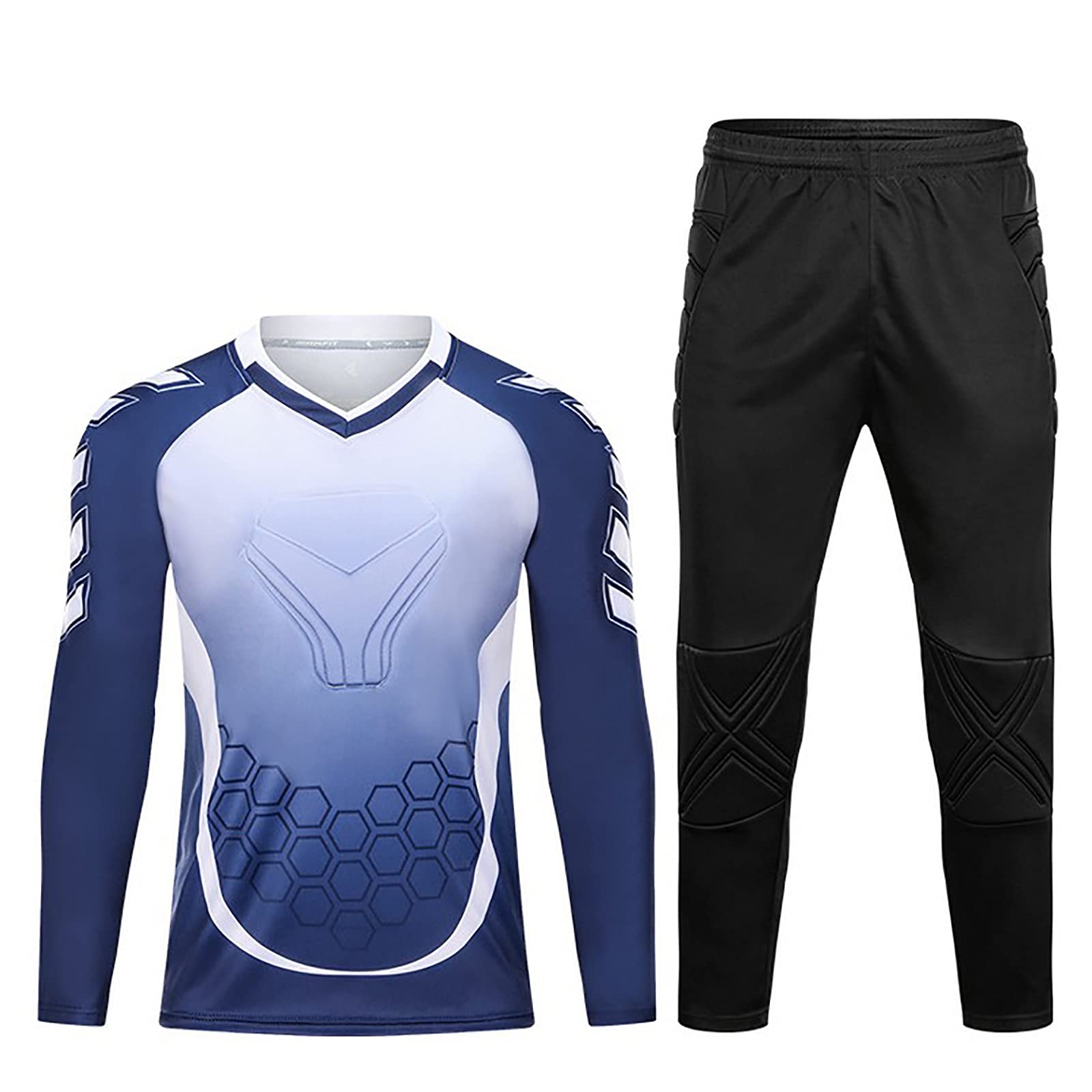 G&F Herren Torwart-Trikot Gepolstert Trikots mit Schwammschutz für Erwachsene und Kinder Antikollisions 2 Stück (Color : Royal Blue, Size : XL)