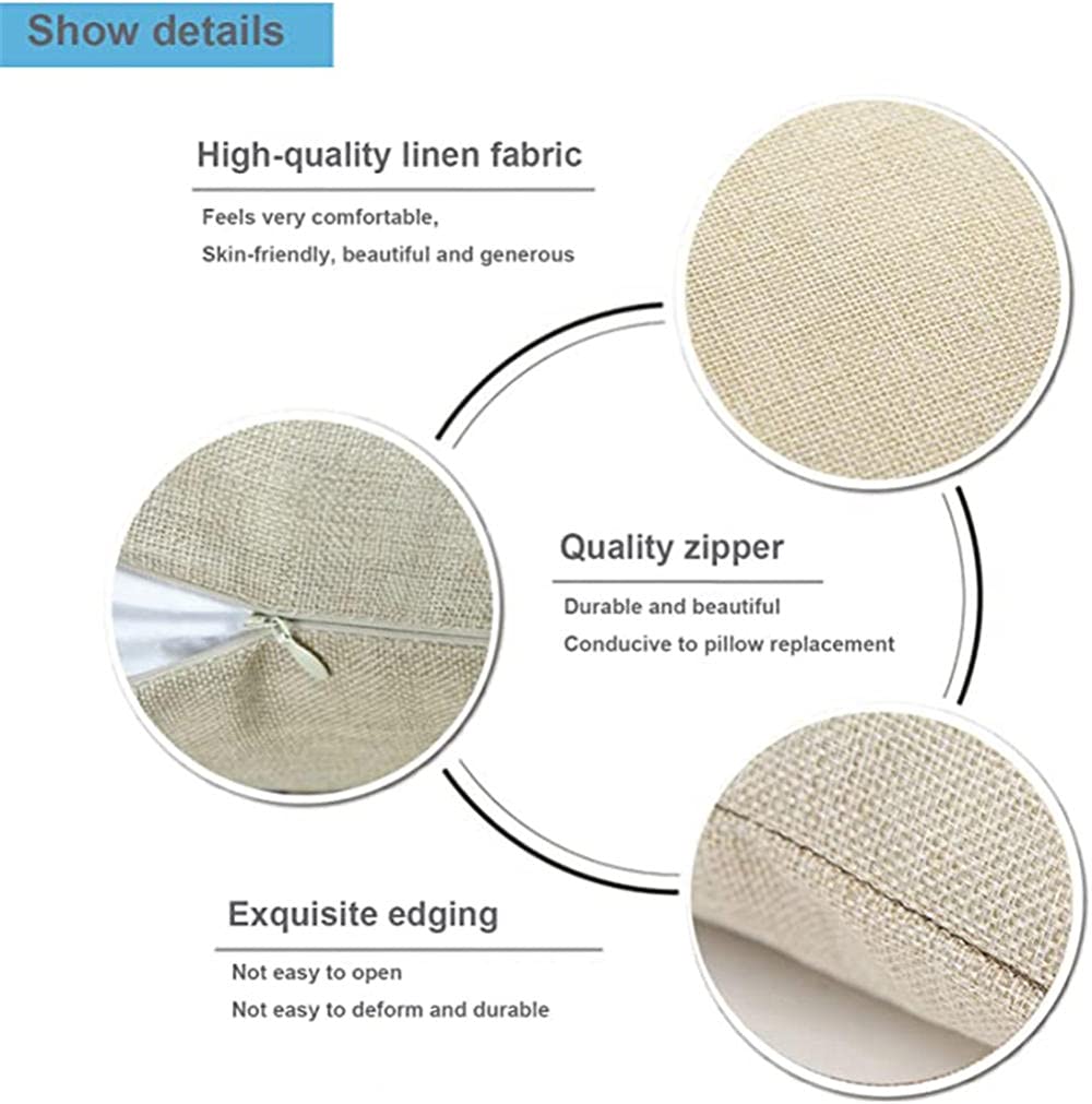 Fundas de Cojín Paquete de 4 Poliéster Lino 40x40cm Gingko Impreso Cuadrado Fundas de Almohada Serie de para Sofá Cama Decorativa Hogar Coche,Interior,Exterior