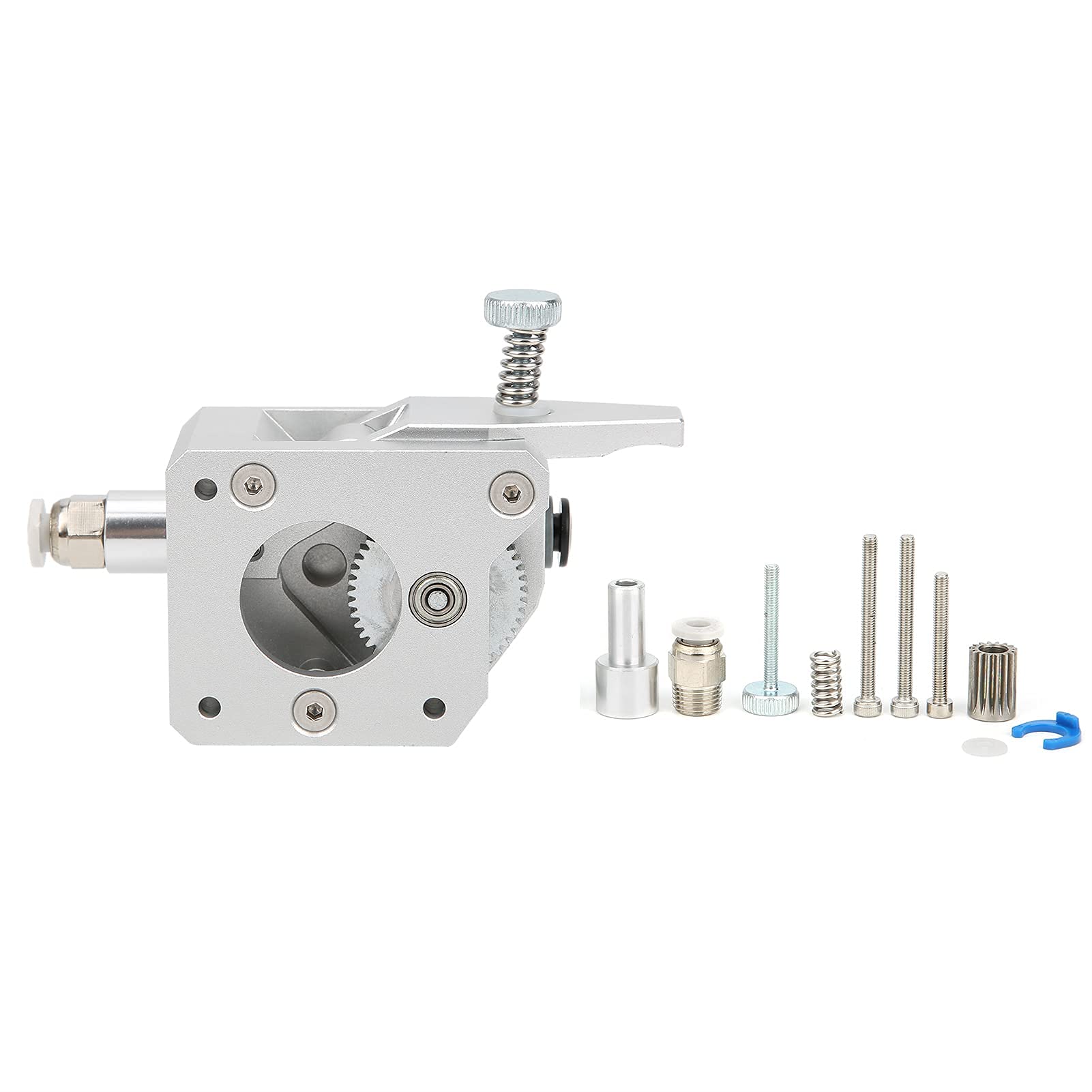 Wytłaczacz wytłaczarka do drukarki 3D podwójny sprzęt do wytłaczarki wytłaczarka z dwoma napędami wytłaczarka z pełnym metalowym korpusem 1.75 mm do drukarki 3D (srebrny prawa ręka)